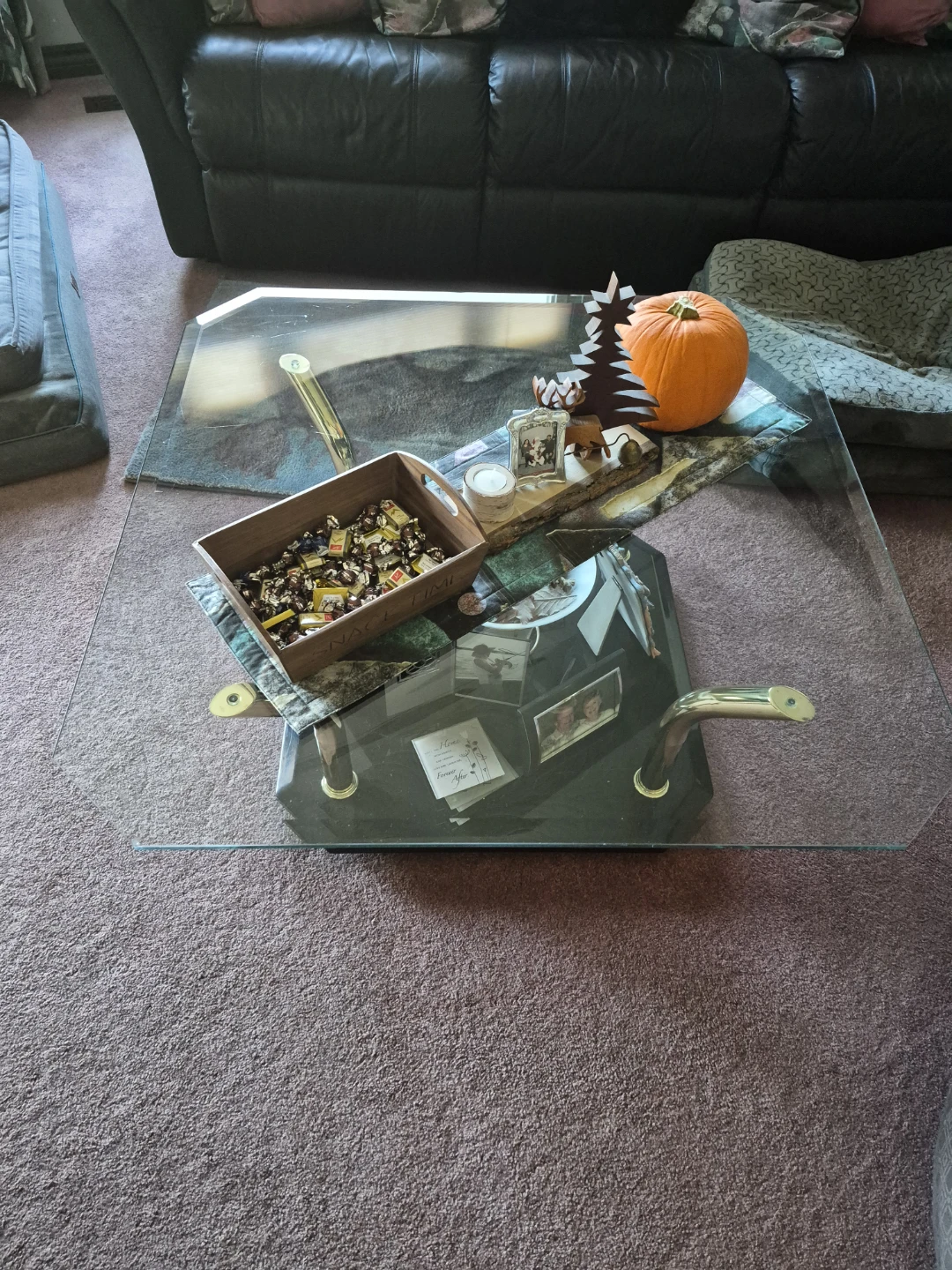 Glass top dining table with metal frame - photo 2