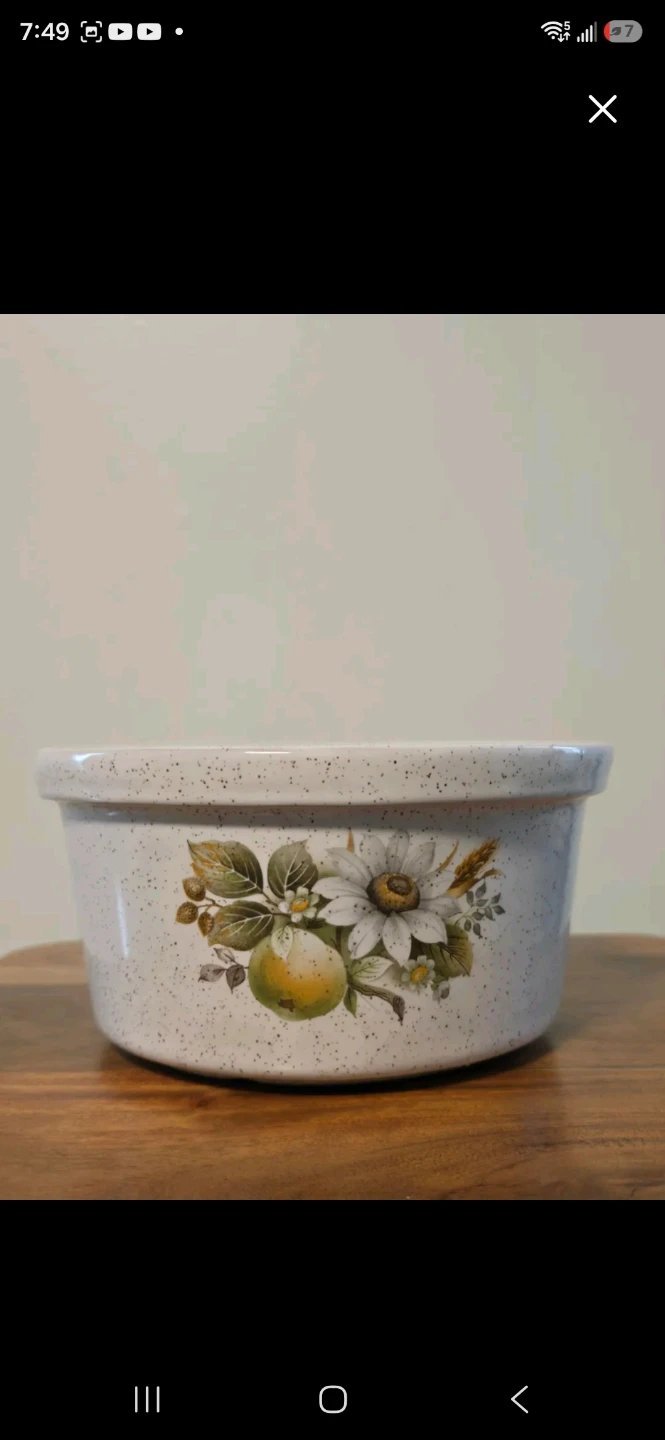 Vintage Speckled Ceramic Casserole Dish