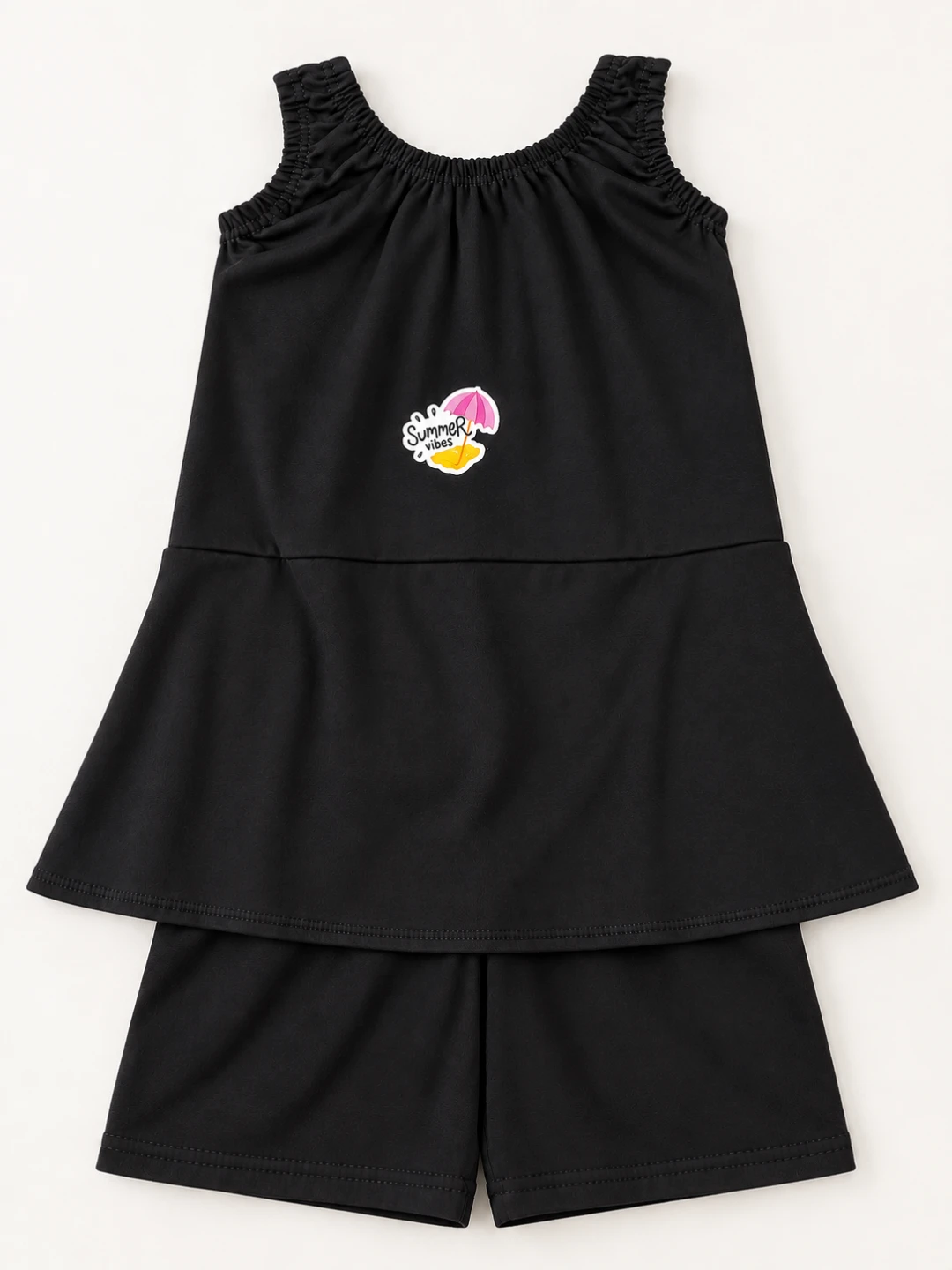 Swimming Suit : Black Summer Vibes Tankini Set