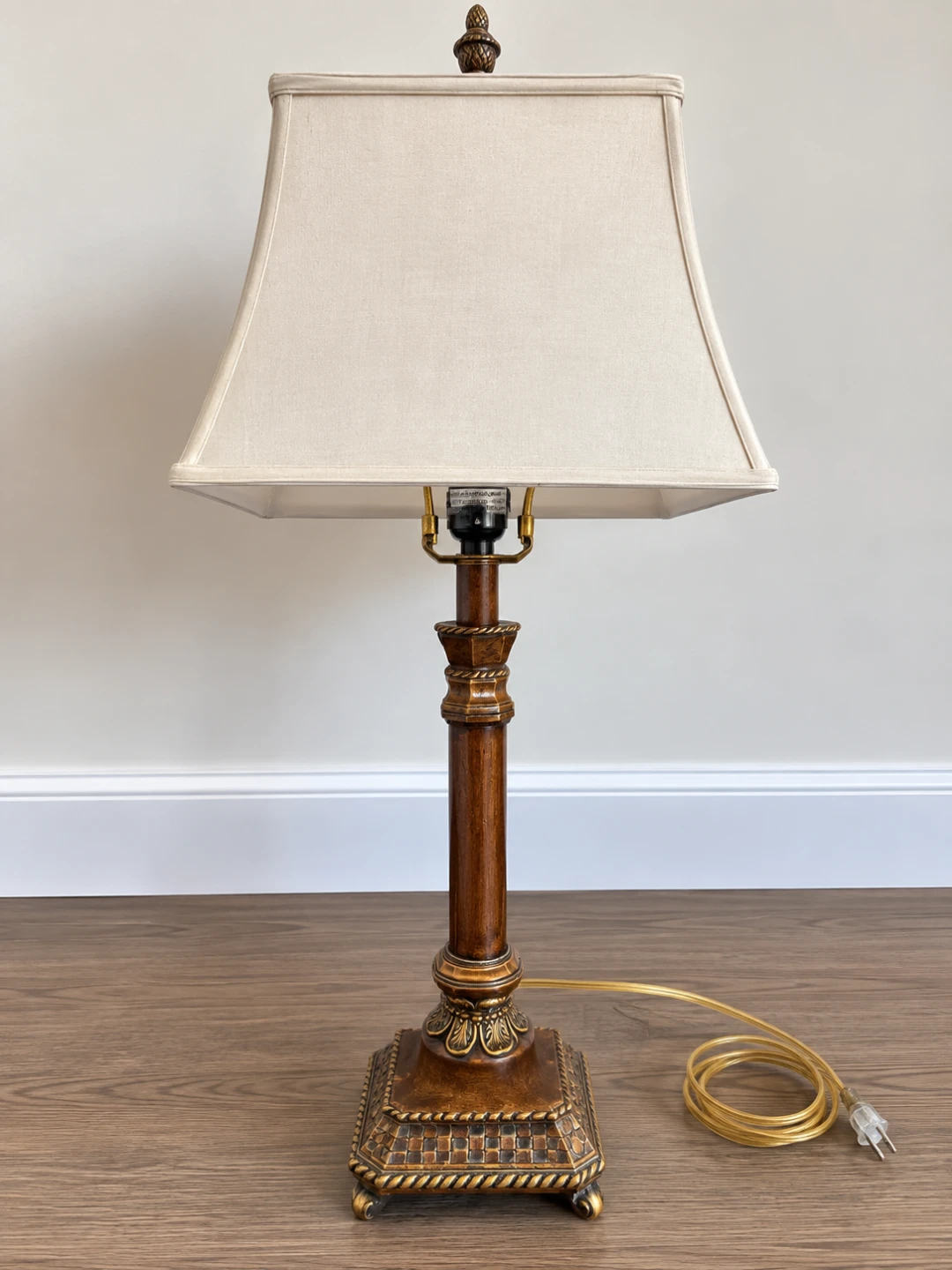 Traditional Table Lamp with Cream Shade