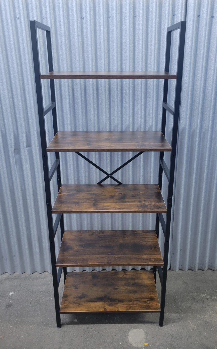 Brand new. Industrial 5-Tier Bookshelf