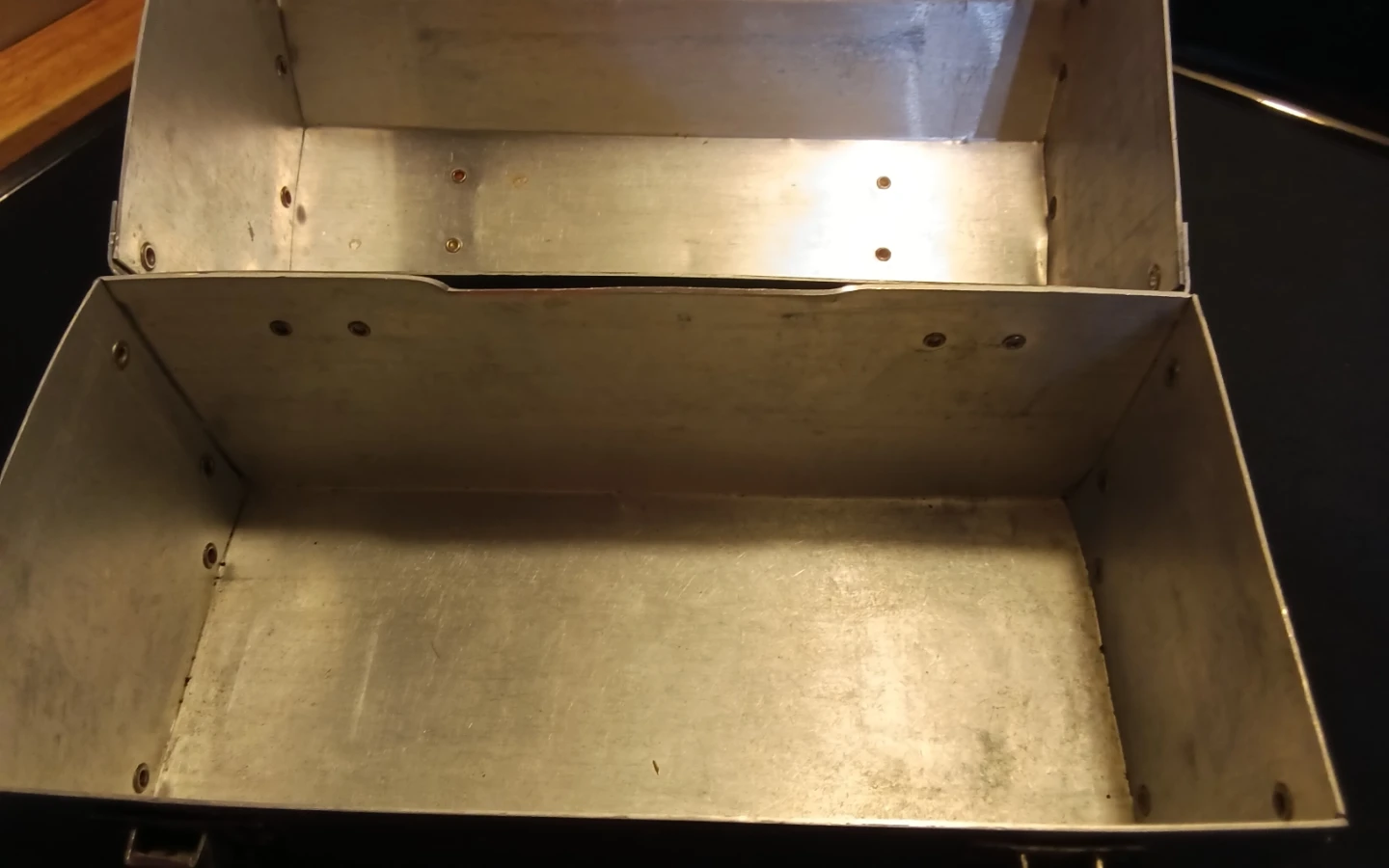 Vintage L. May Mfg. Sudbury Aluminum Miner’s Lunch Box - photo 5