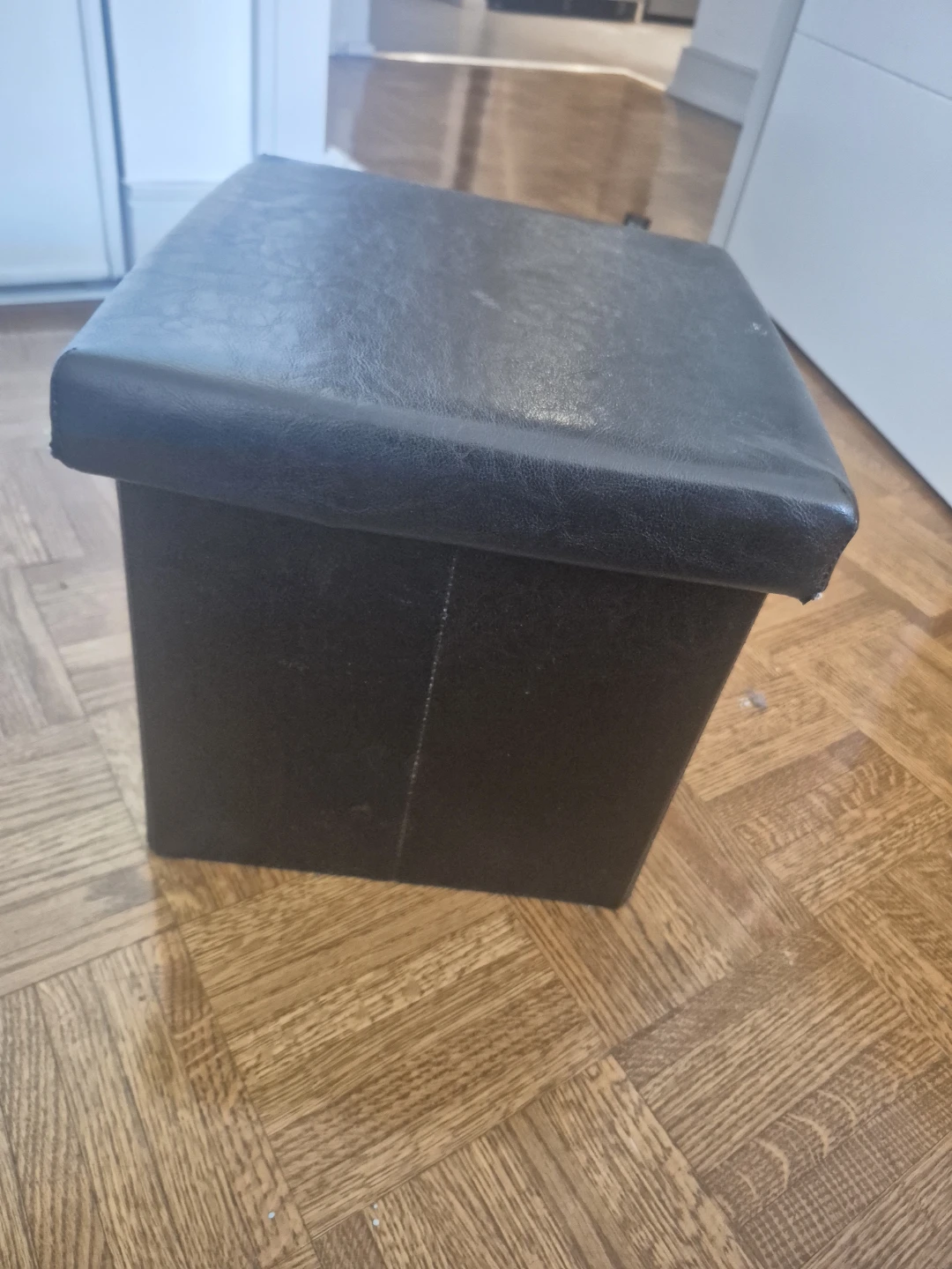 Black Folding Storage Ottoman - photo 4