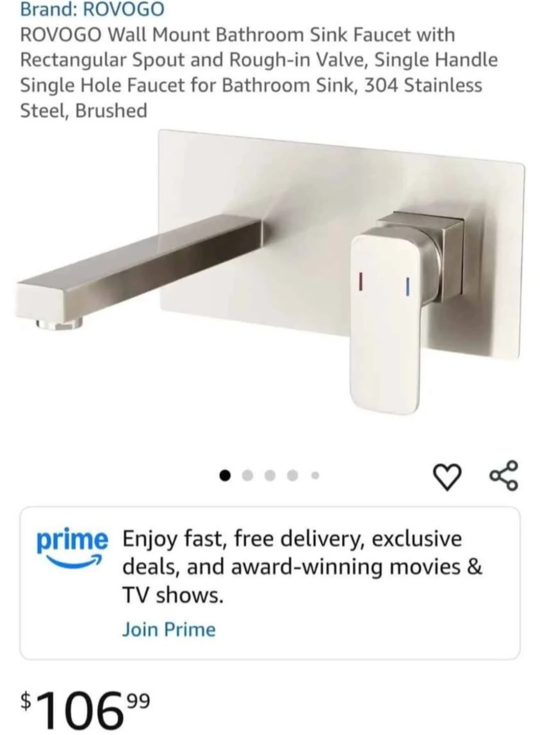 ROVOGO Wall Mount Bathroom Sink Faucet