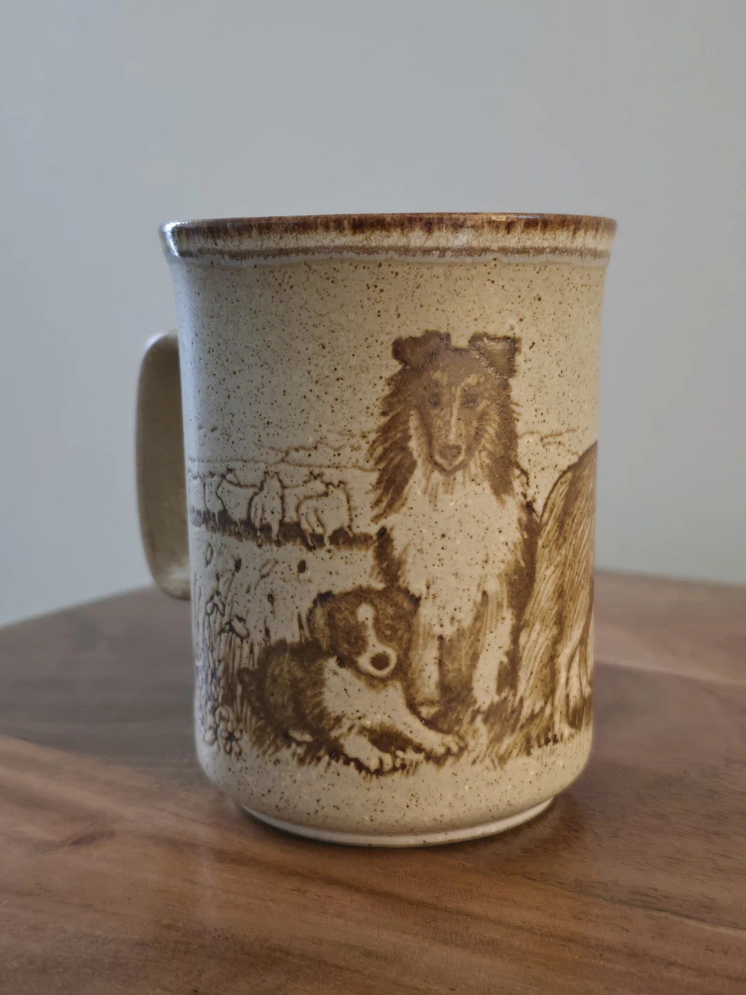 Vintage Dunoon Ceramics Speckled Ceramic Collie Dog Mug - photo 2