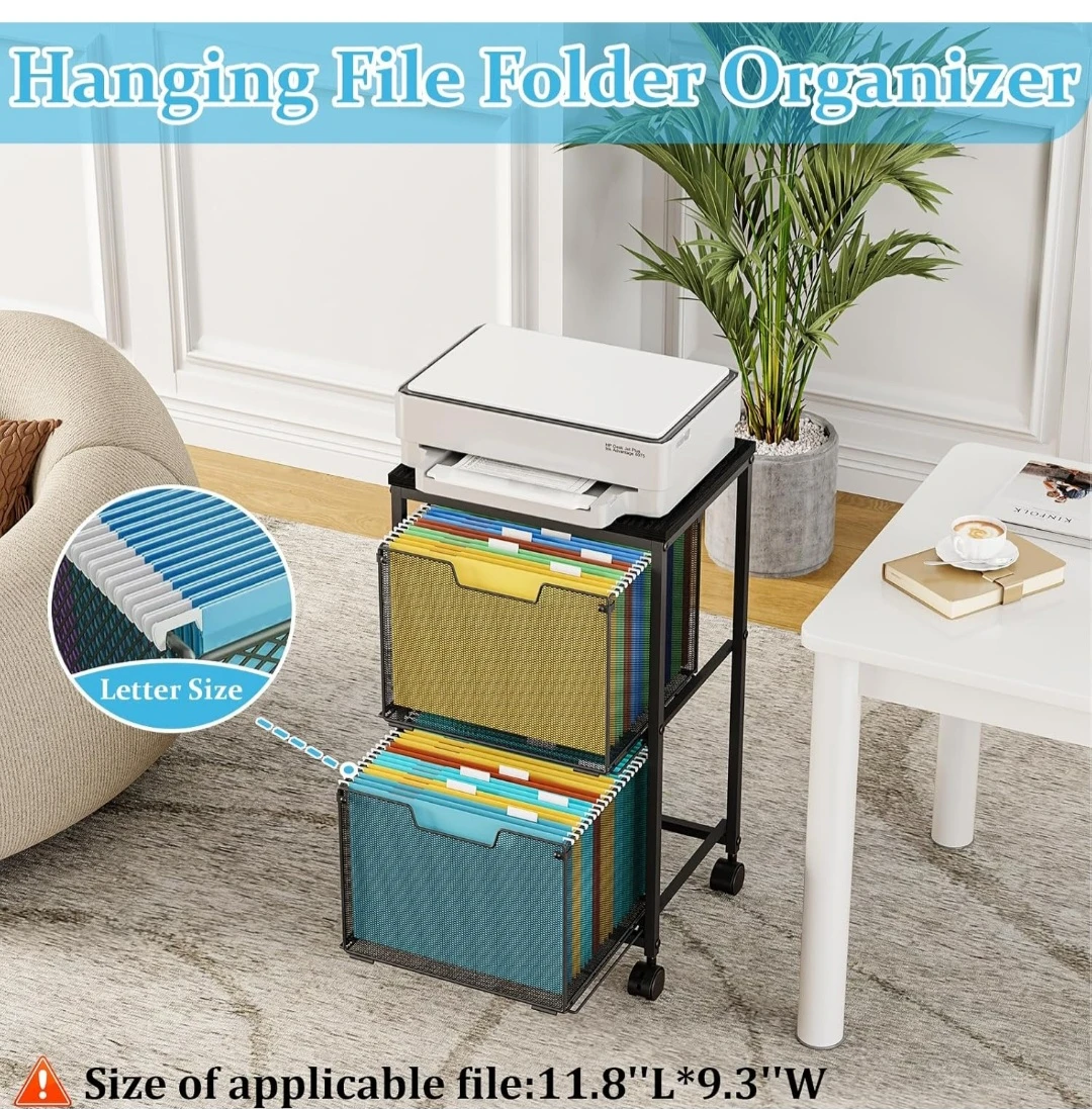 2-Tier Rolling Hanging File Organizer - photo 4