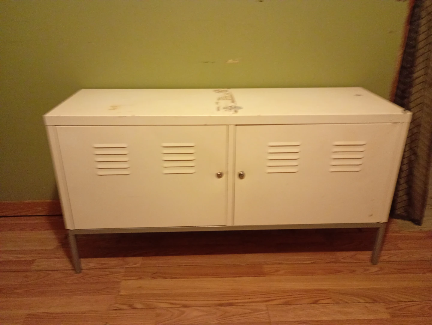 White Metal Storage Cabinet