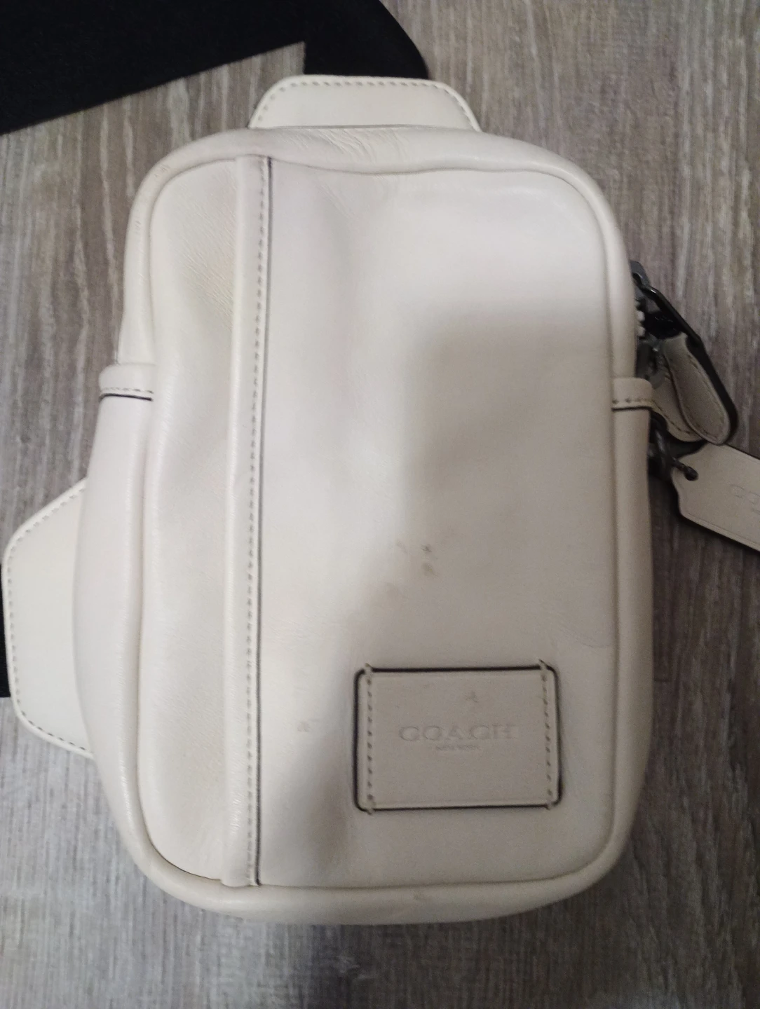 Coach White Leather Sling Bag