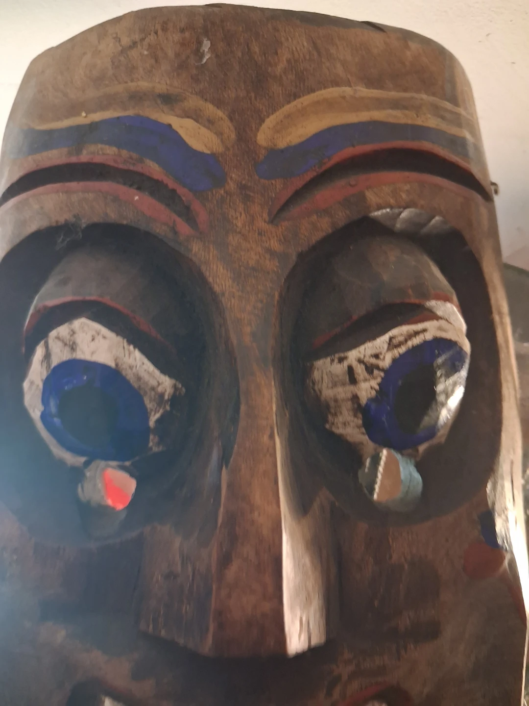 Hand-Carved Wooden Decorative Mask - photo 2