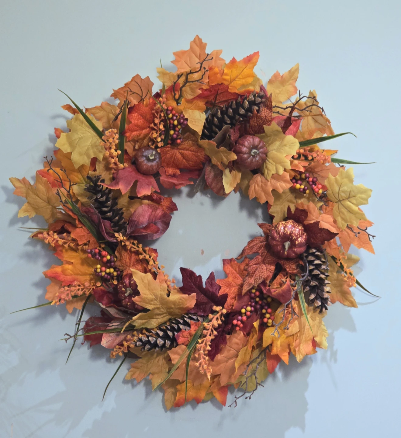Autumn harvest artificial wreath
