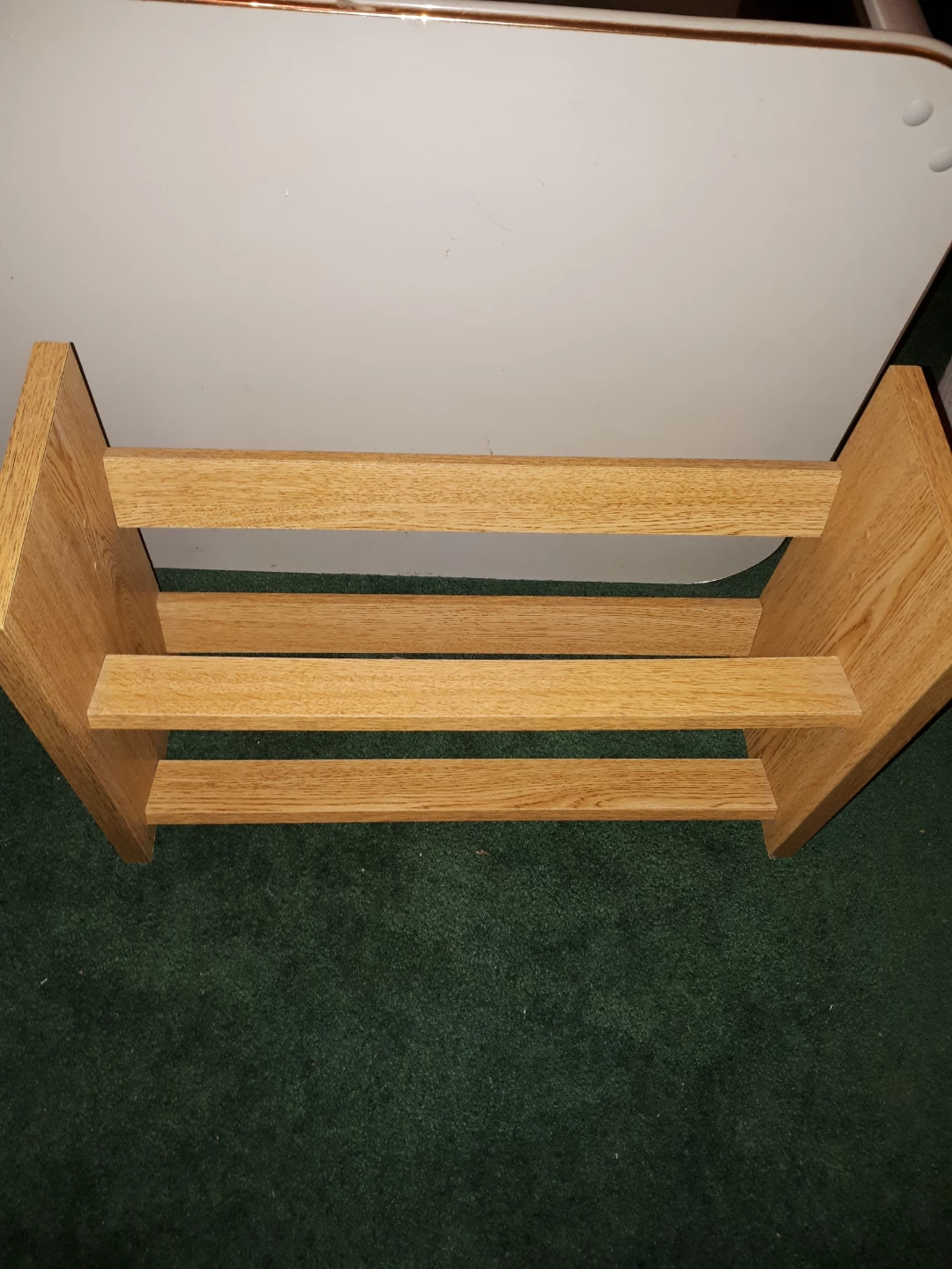 Solid Oak Two-Tier Shoe Rack
