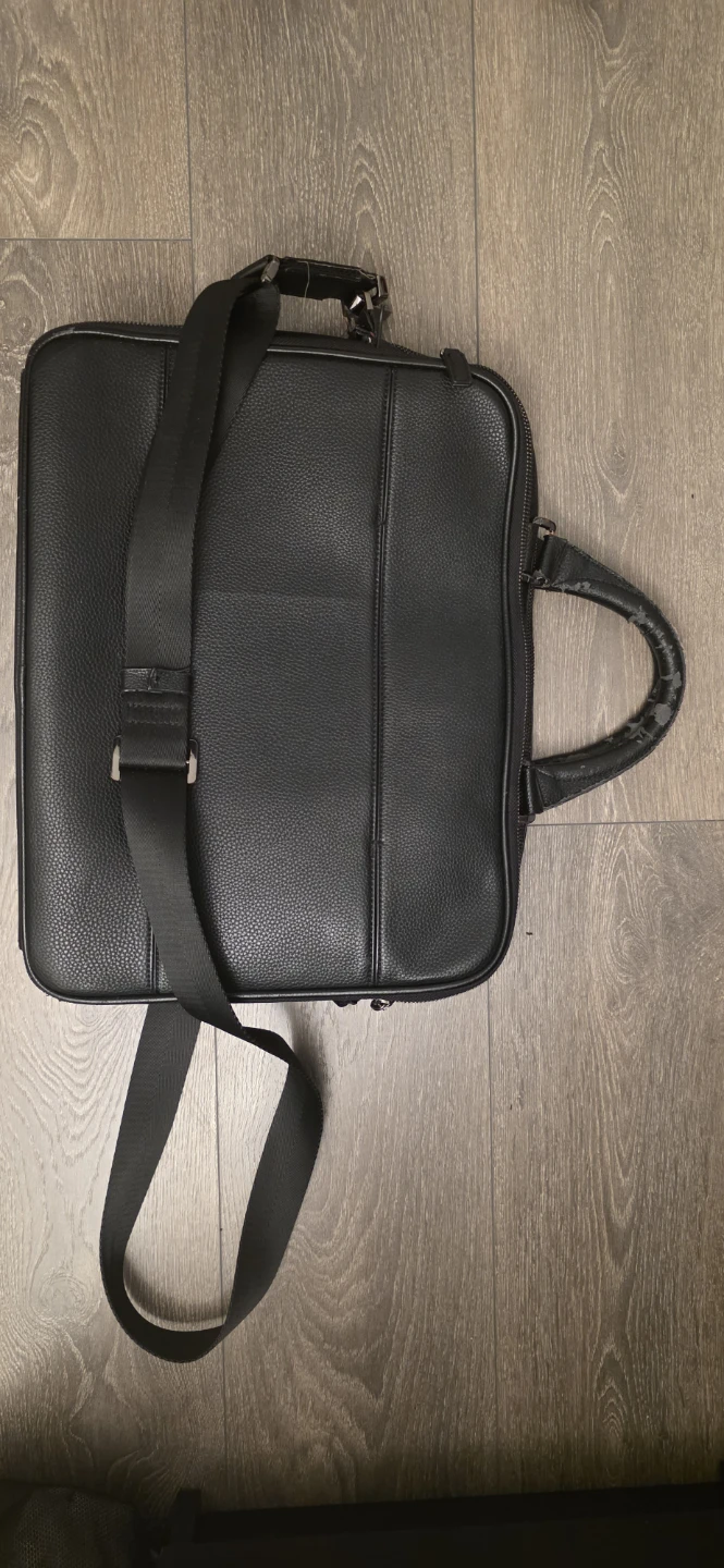 Black Faux Leather Laptop Briefcase - photo 2