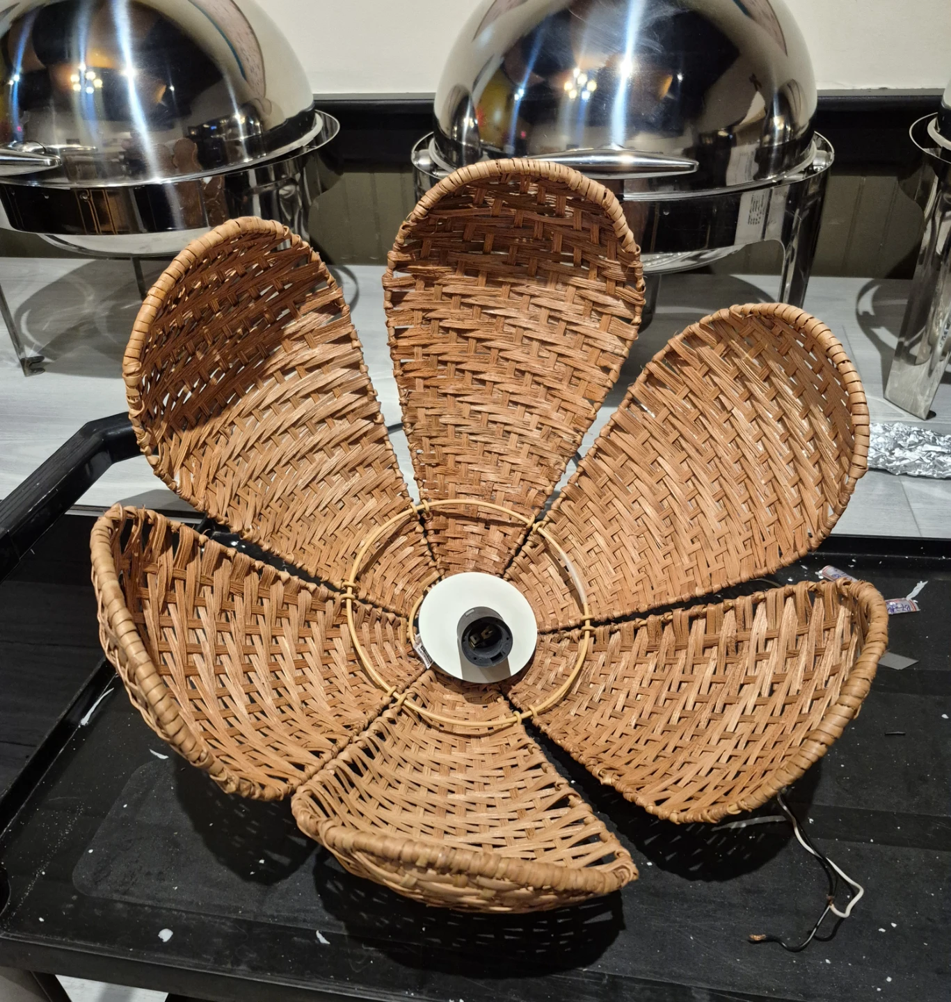 5 SANDKORN Pendant lamp shade, handmade/rattan, 45 cm (17 3/4 ")