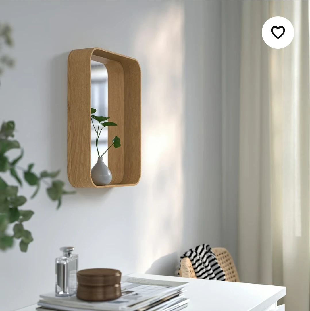 DVÄRGSYREN Mirror, oak veneer, 11x14 ½ "