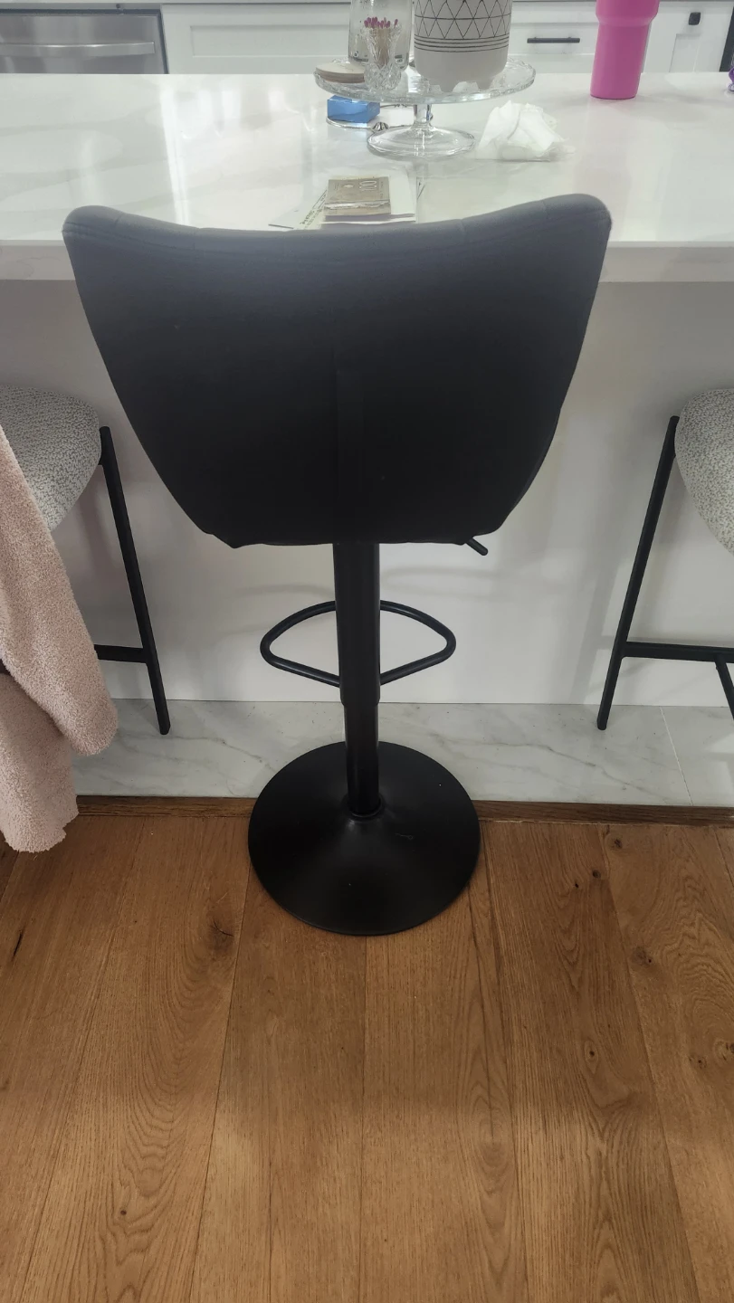 2 black counter height barstools