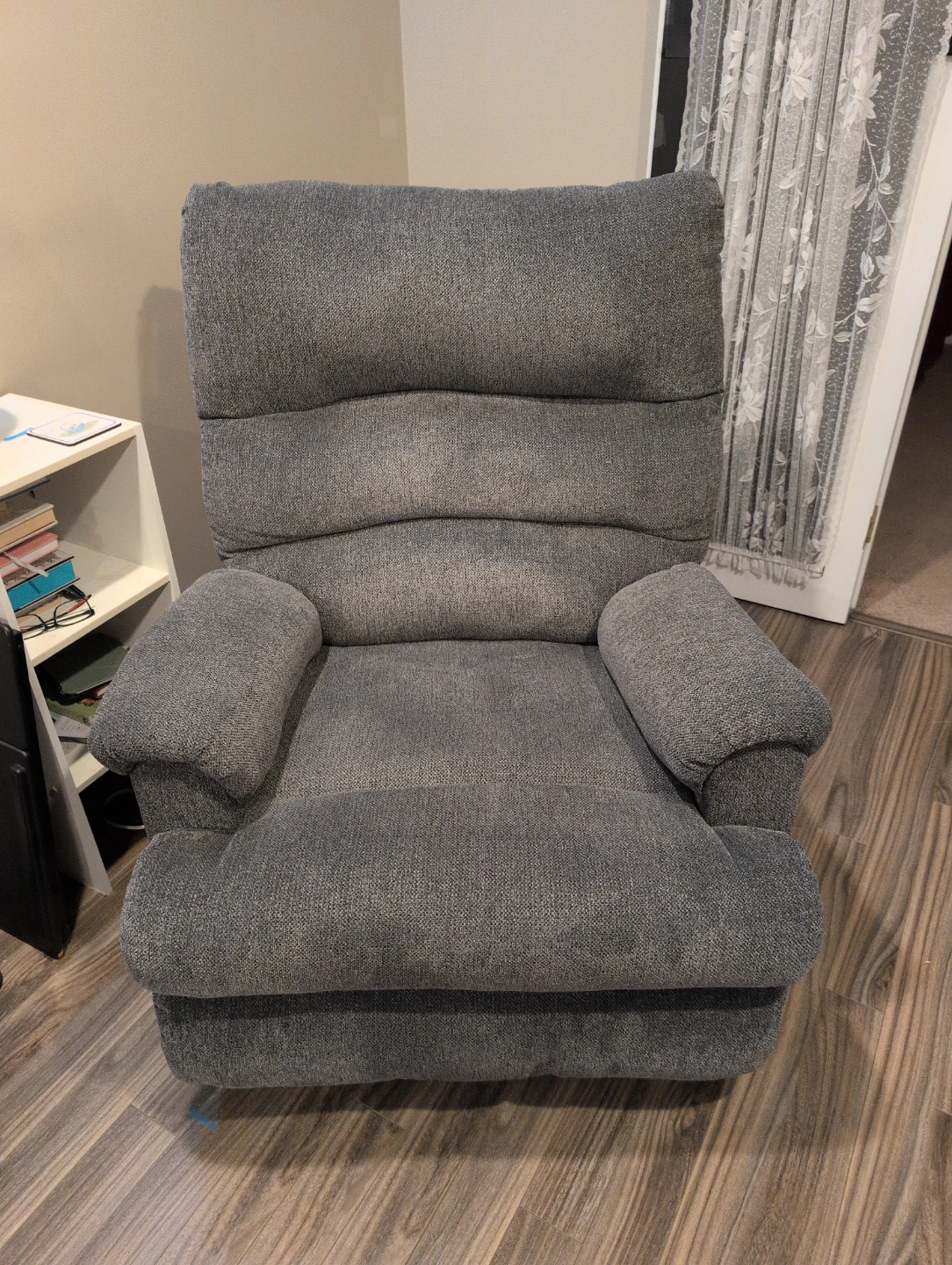 Grey Fabric Recliner Rocking Chair