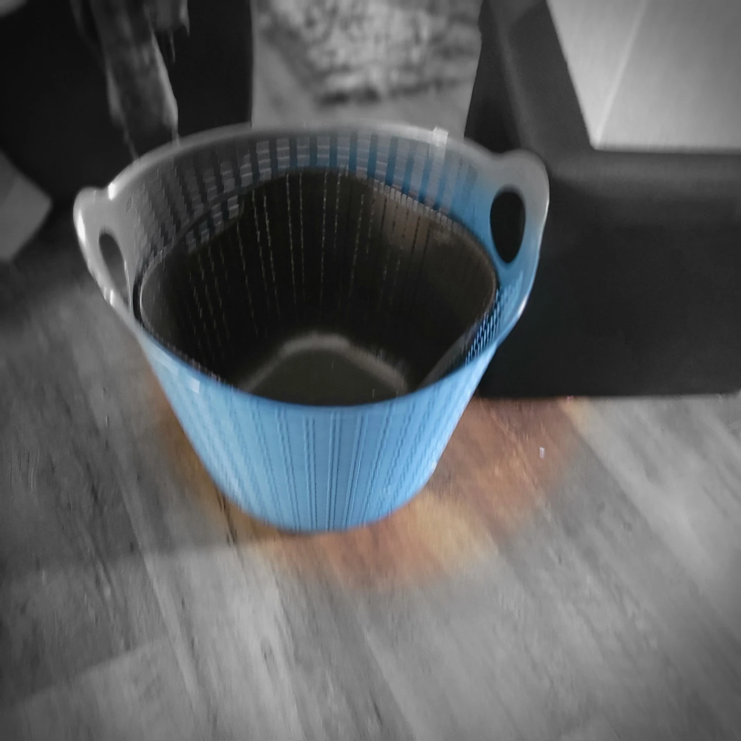 1Blue Plastic Laundry Basket 1 brown