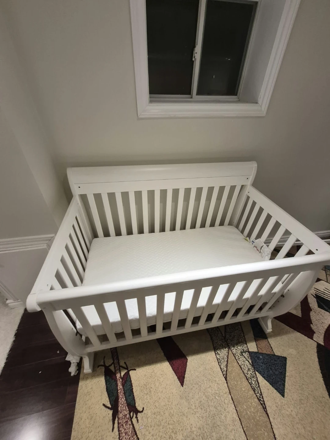 White Wooden Baby Crib