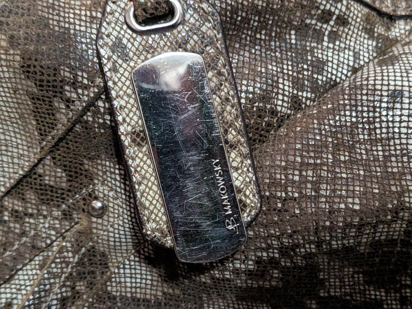 B. Makowsky Snakeskin Print Handbag - photo 2
