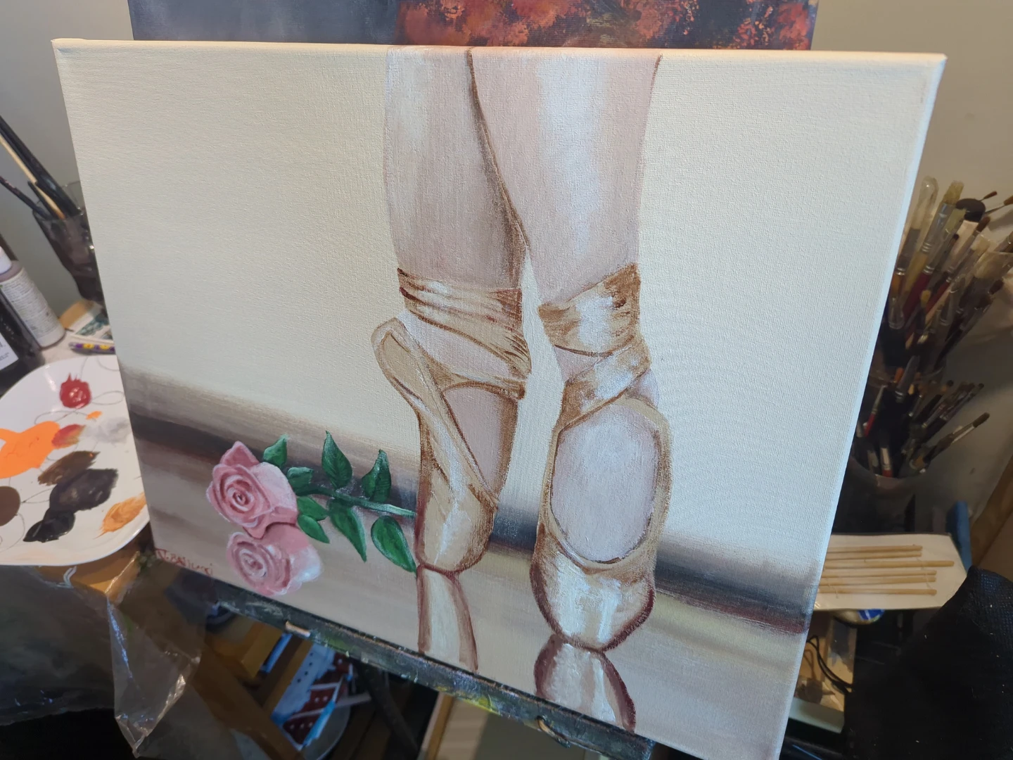 Grace In Bloom - Original acrylic painting - photo 3