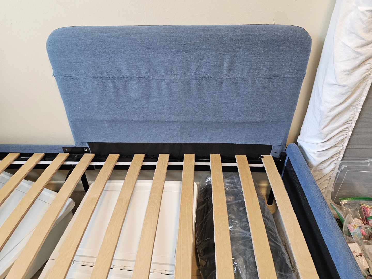 Twin bed frame only, with adjustable side - photo 5