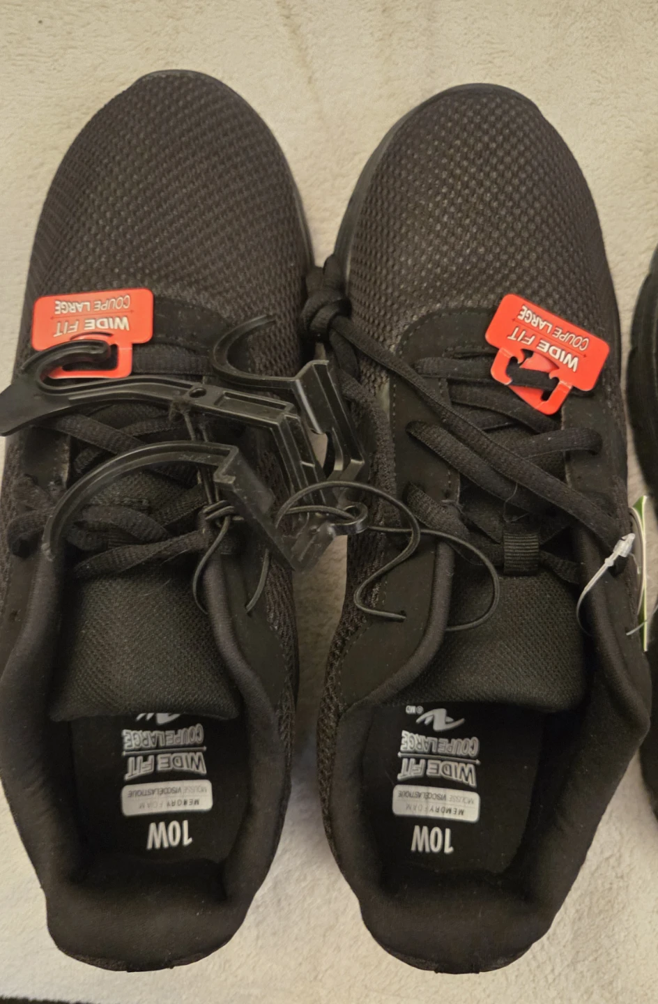 Athletic Works Men's Wide Fit Running Shoes Black 10W