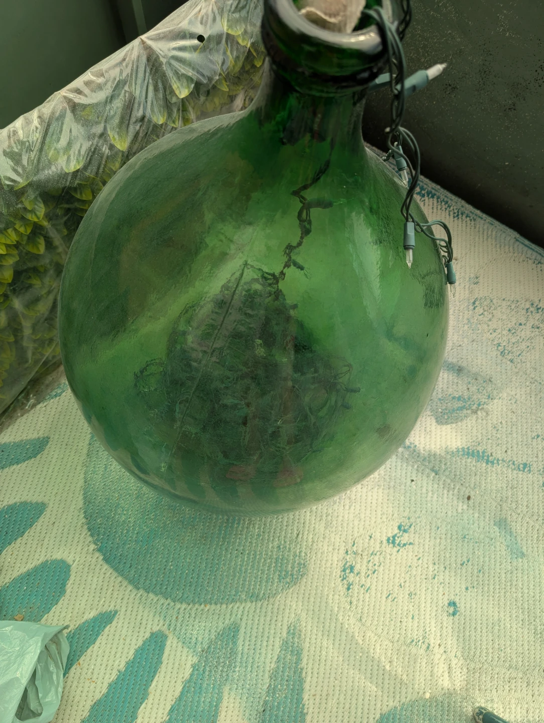 Large Green Decorative Glass Terrarium - photo 4