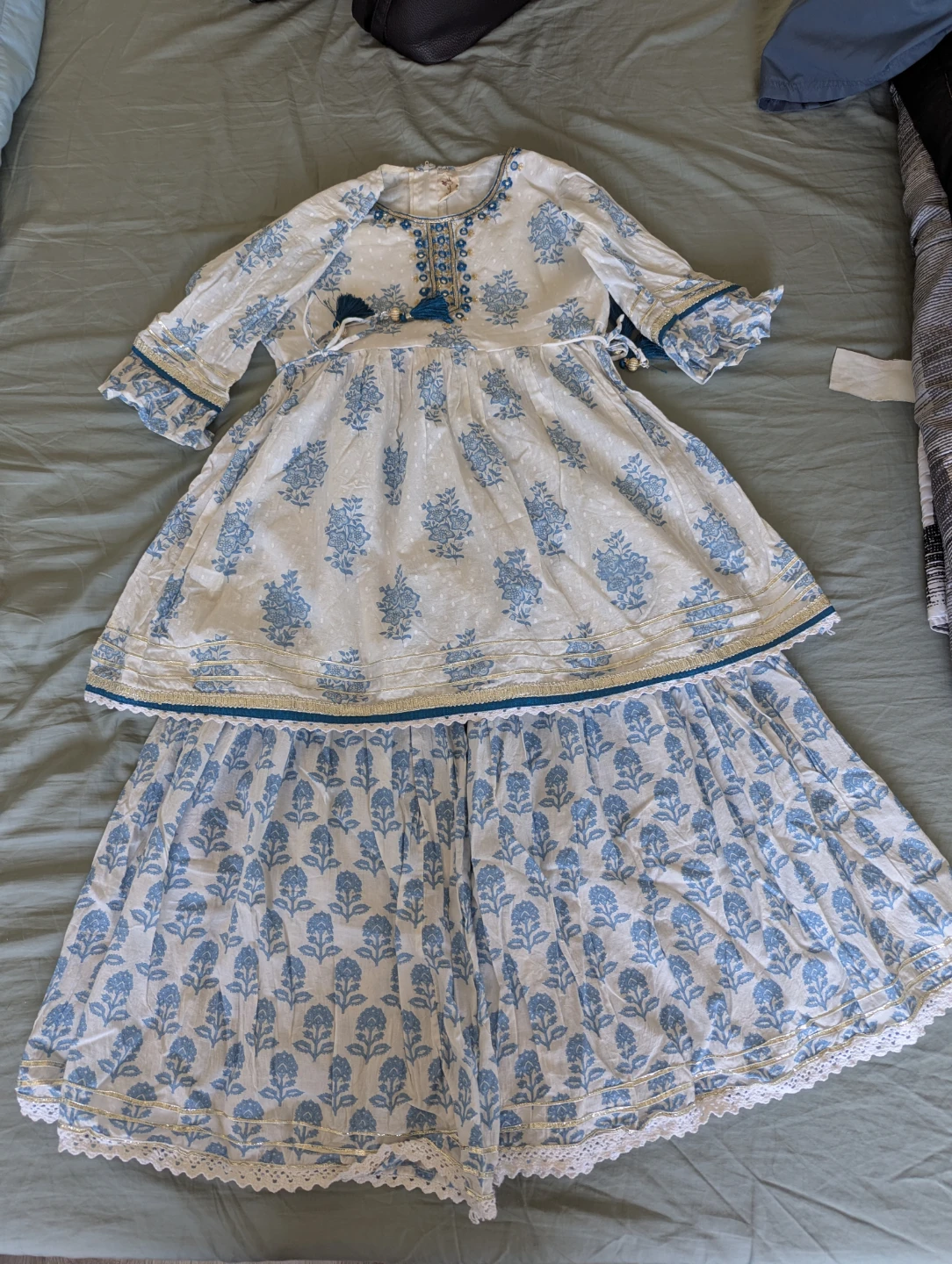 Girls Floral Print Sharara Set