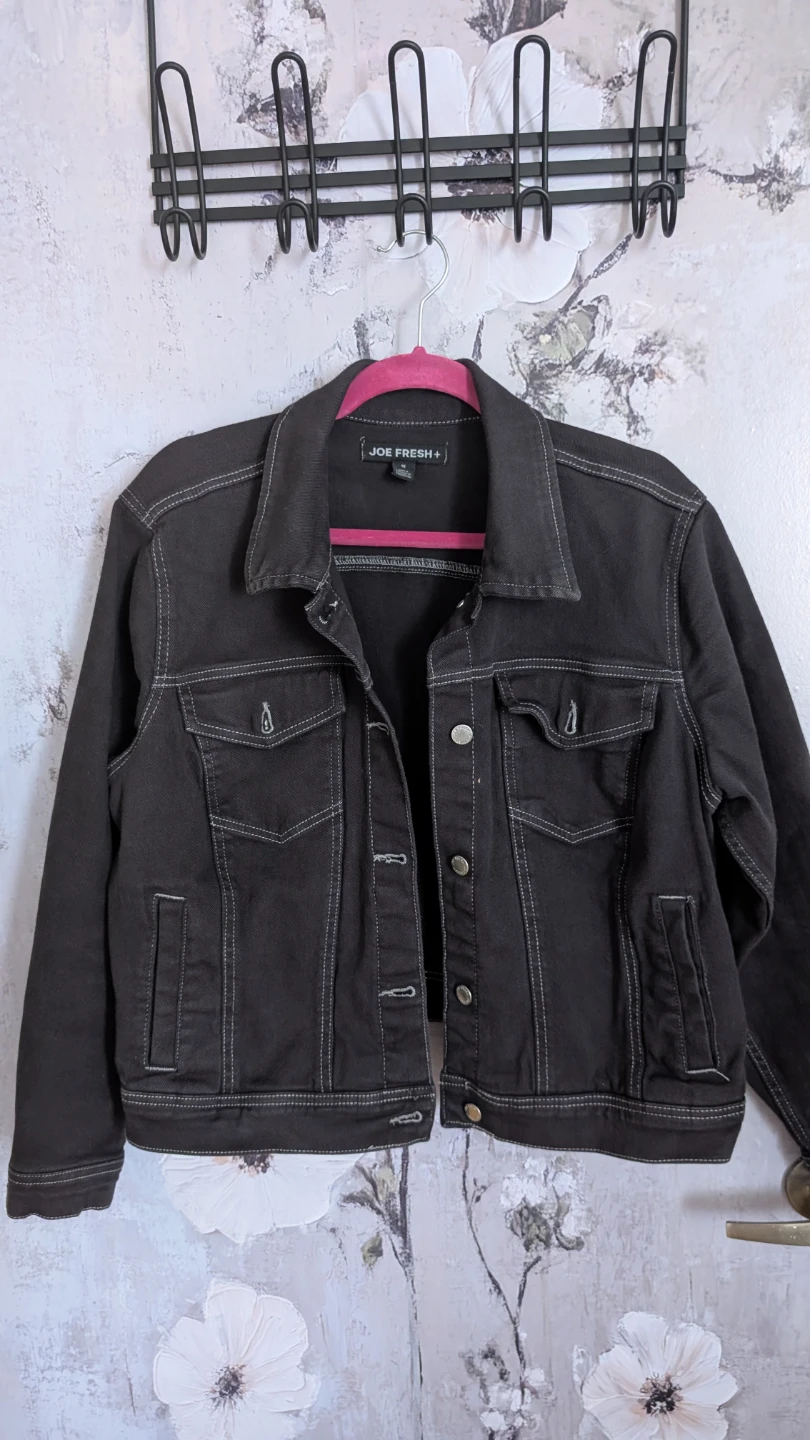 Joe Fresh Charcoal Denim Jacket - 1X