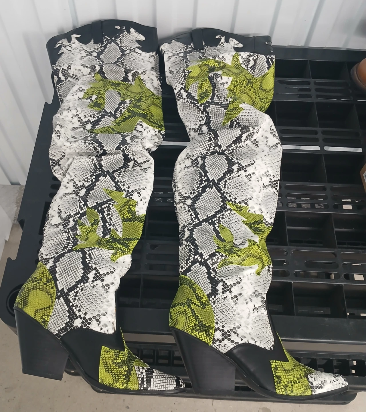Snakeskin Thigh High Cowboy Boots - photo 3