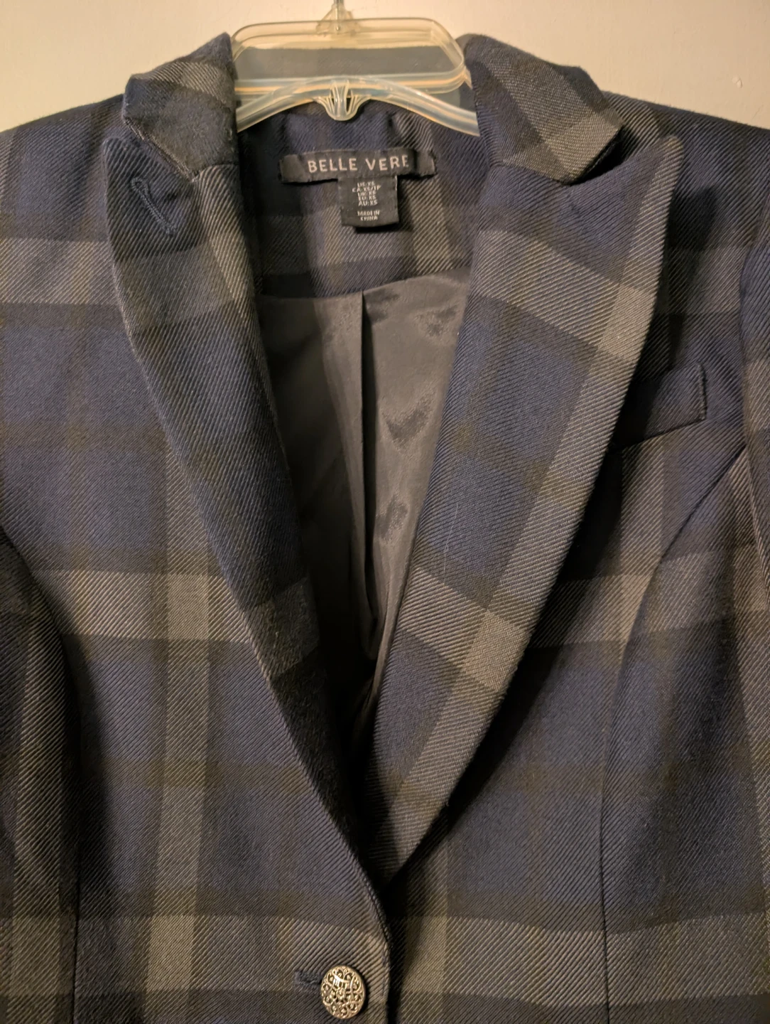 Belle Vere Tailored Plaid Tartan Blazer Jacket - photo 2