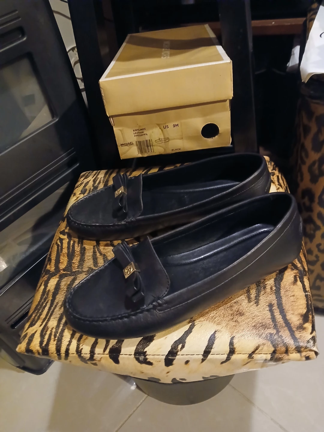 Michael Kors Brand New Black Loafers with Gold Accent Emblem - photo 4