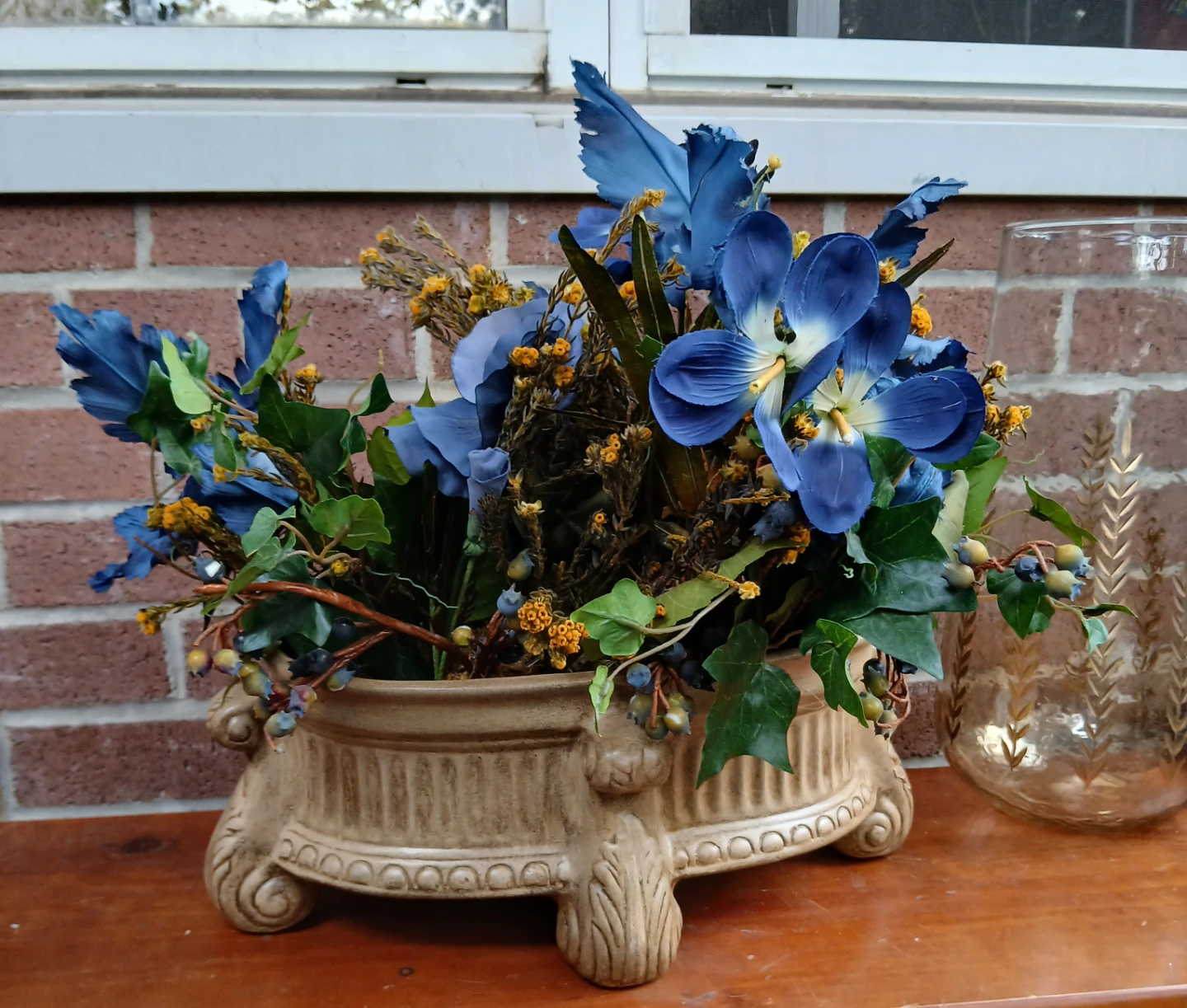 Artificial Floral Arrangement in Decorative Planter