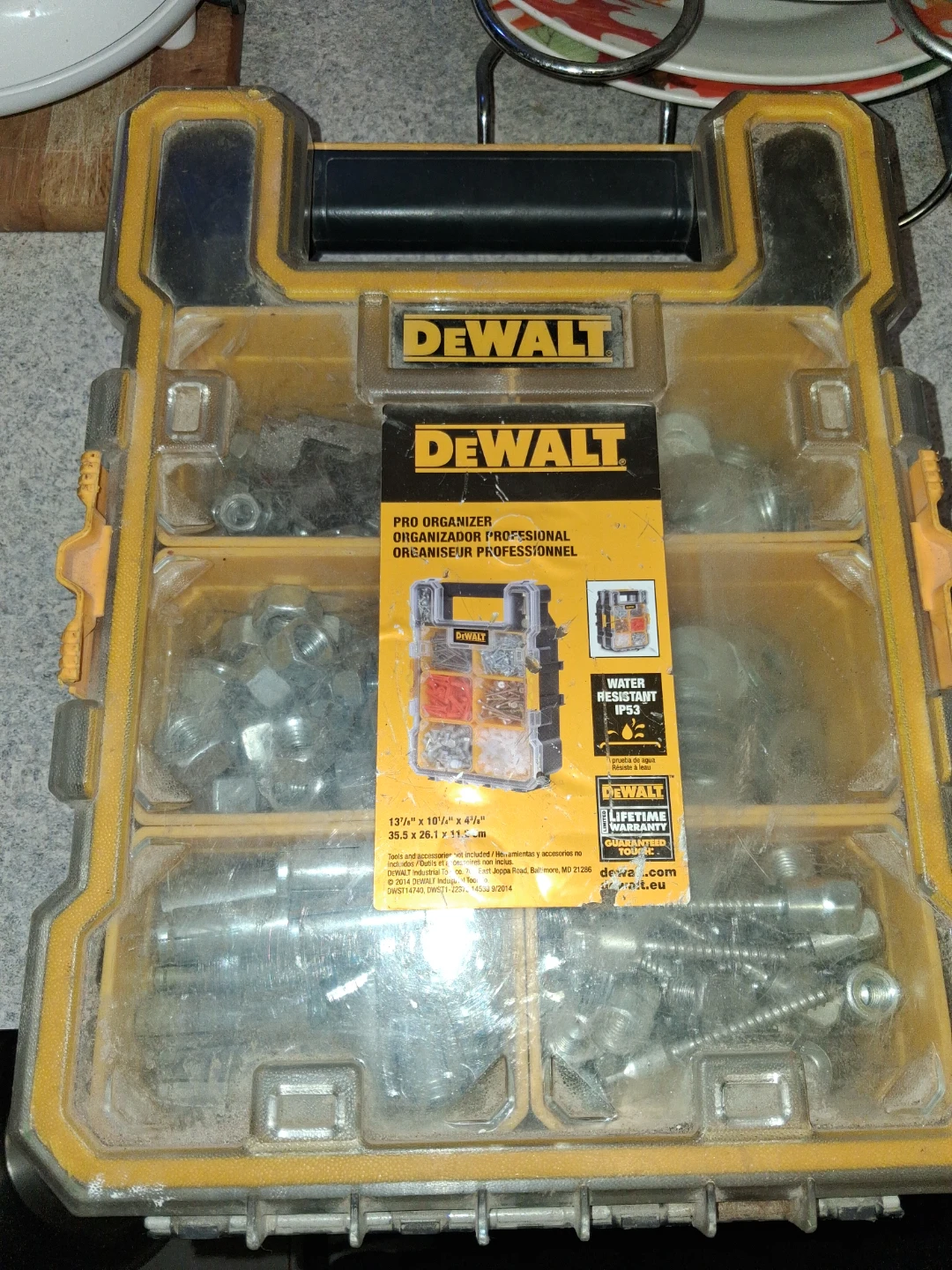 DeWalt Pro Organizer plus mixed nuts , washers  and anchors