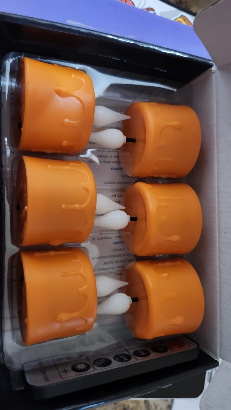 Set of Orange LED Flameless Candles - photo 5