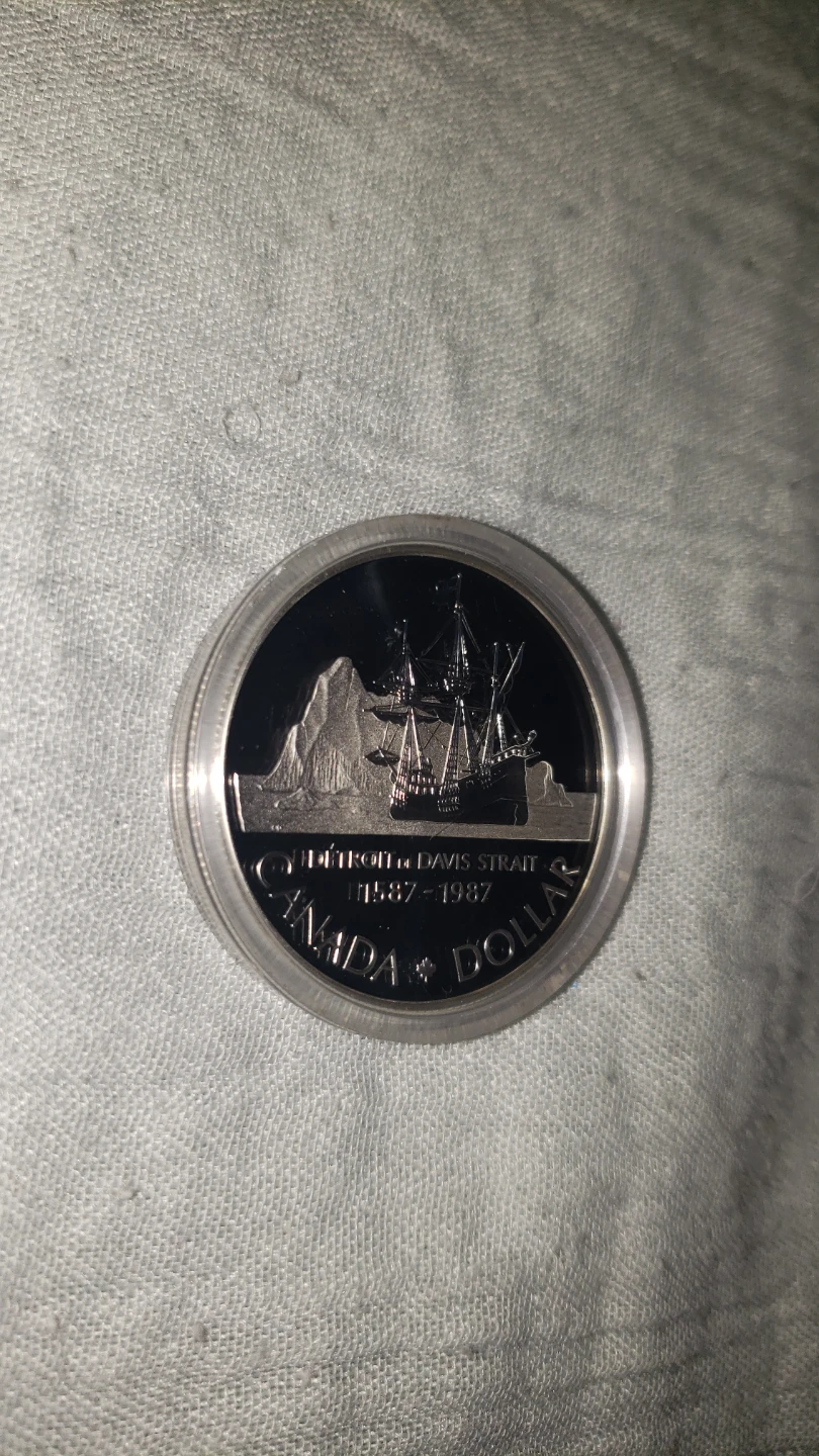 1987 Canadian Davis Strait Commemorative Silver Dollar - photo 5