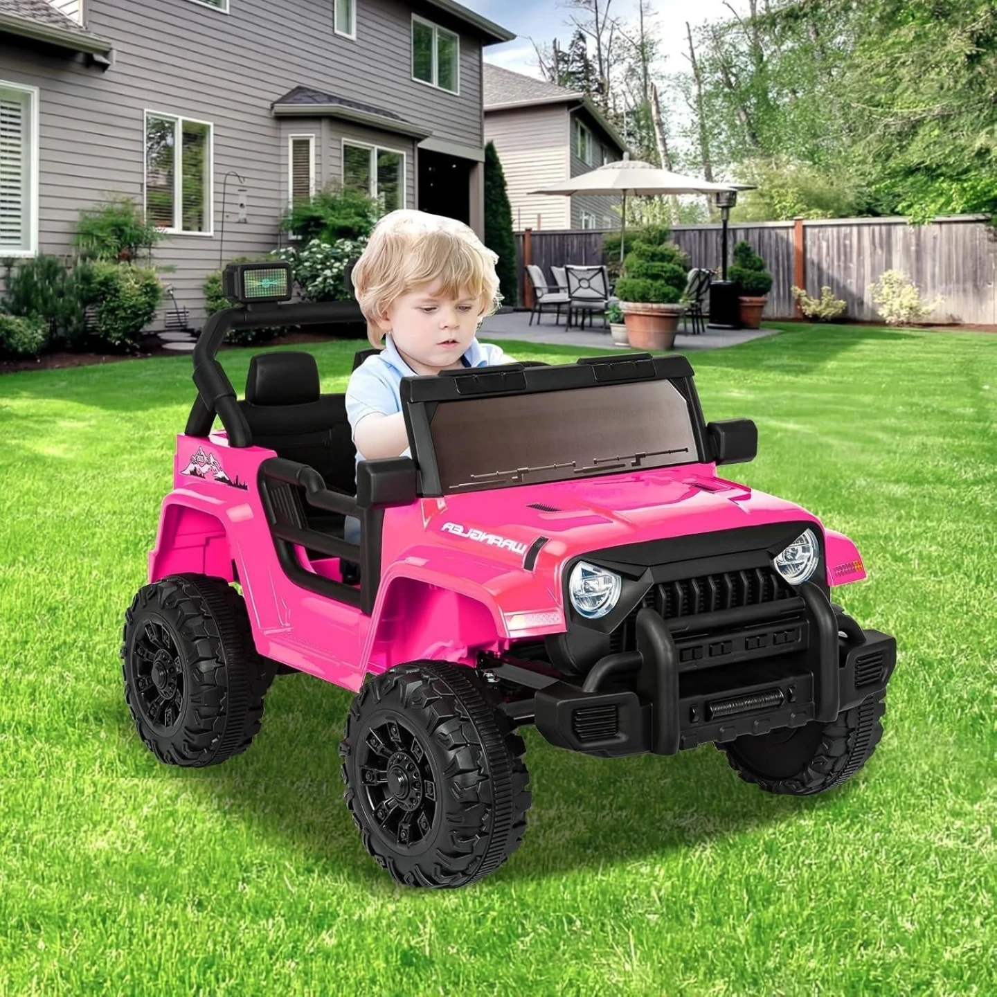 New<> Kids Pink Ride-On SUV Jeep with Remote Control