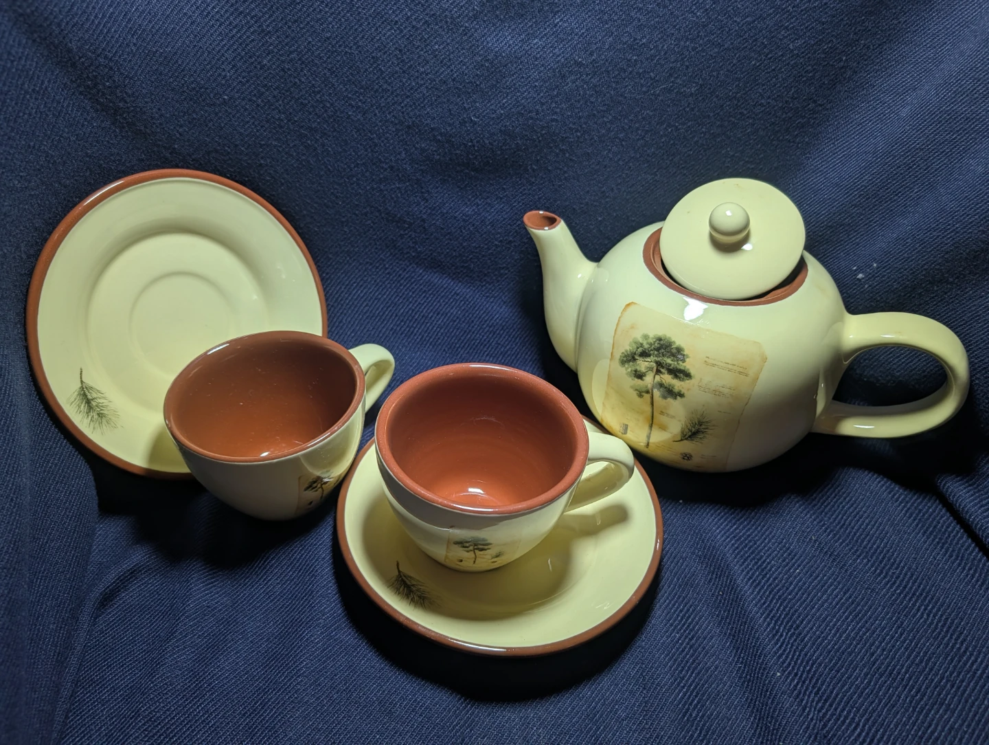 Artisan-Inspired Ceramic Tea Set for Two | Botanical Design - photo 3