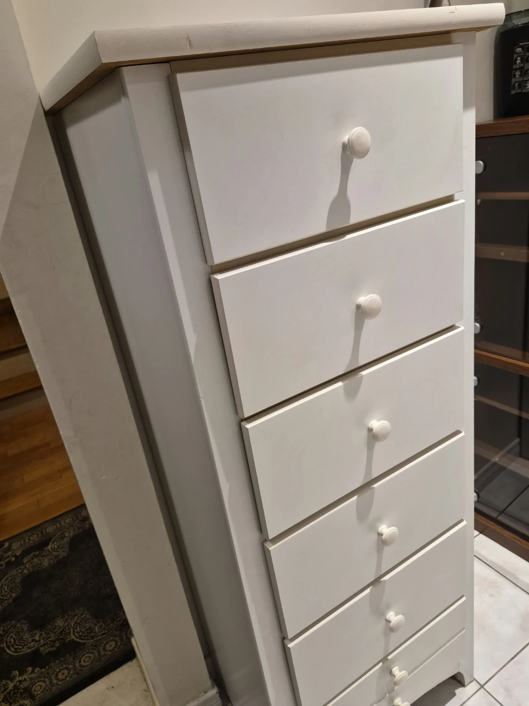 White 6-Drawer Tall Dresser - photo 3