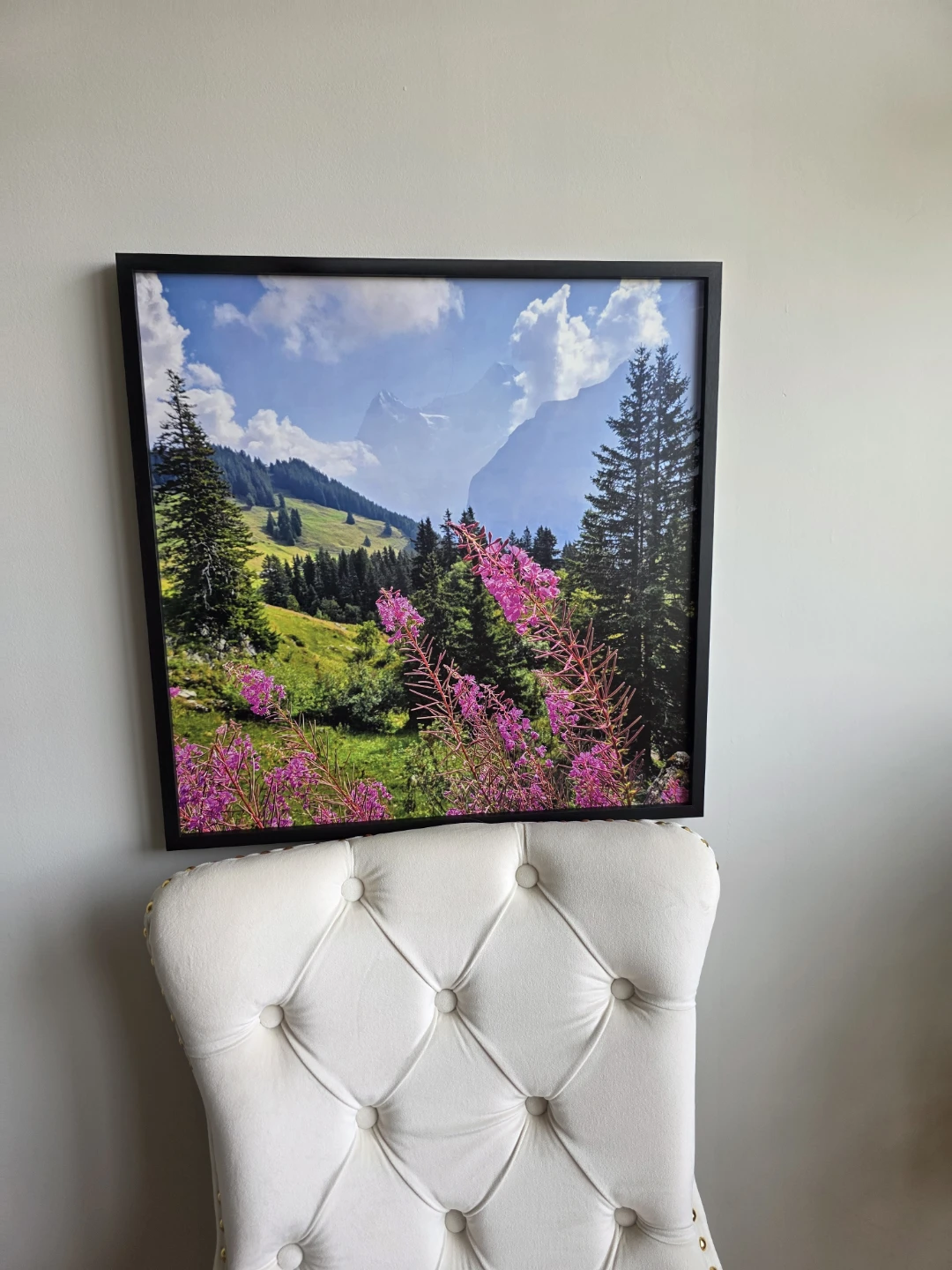 Mountain Landscape Wall Art in Black Frame