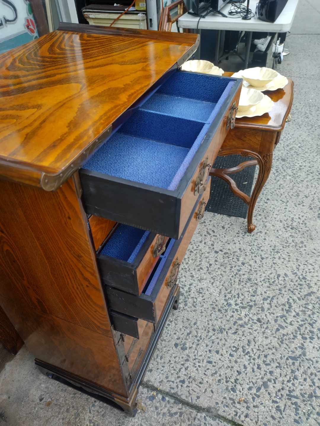 Solid wood jewelry cabinet .  2 piece - photo 2