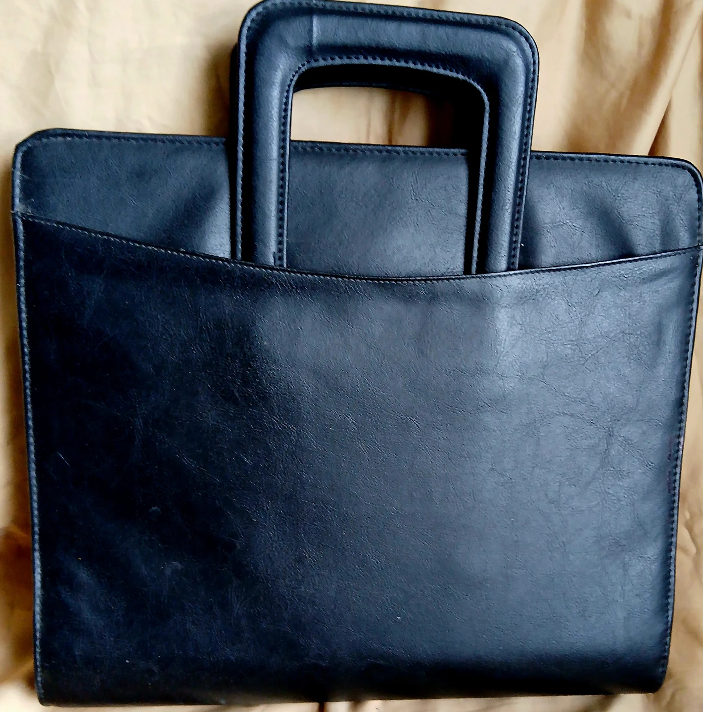 Man Black Faux Leather Portfolio Case