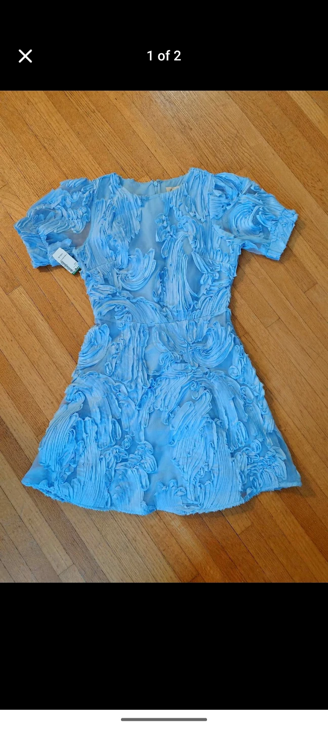 Simons textured mini blue dress (Brand new)
