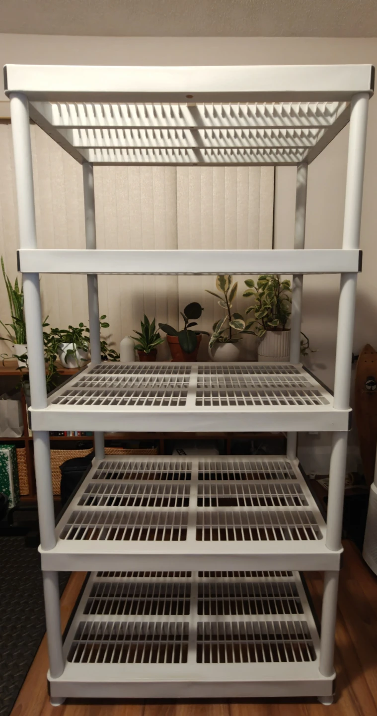 5 Tier White Plastic Shelving Unit