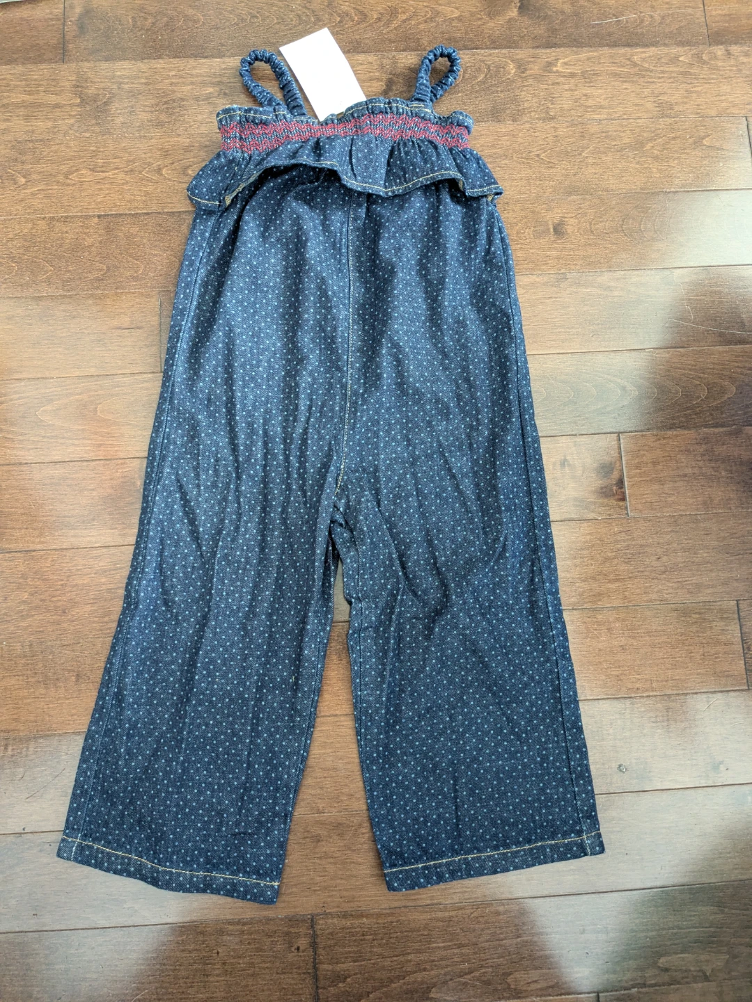 New Zara Polka Dot Denim Jumpsuit Size 4 Years