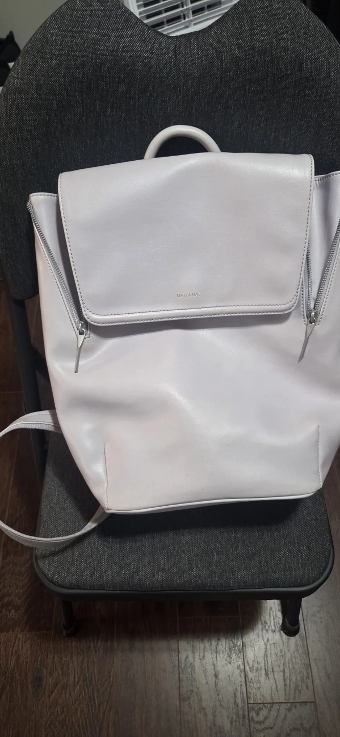 Matt & Nat light grey, lavender tinge, used backpack