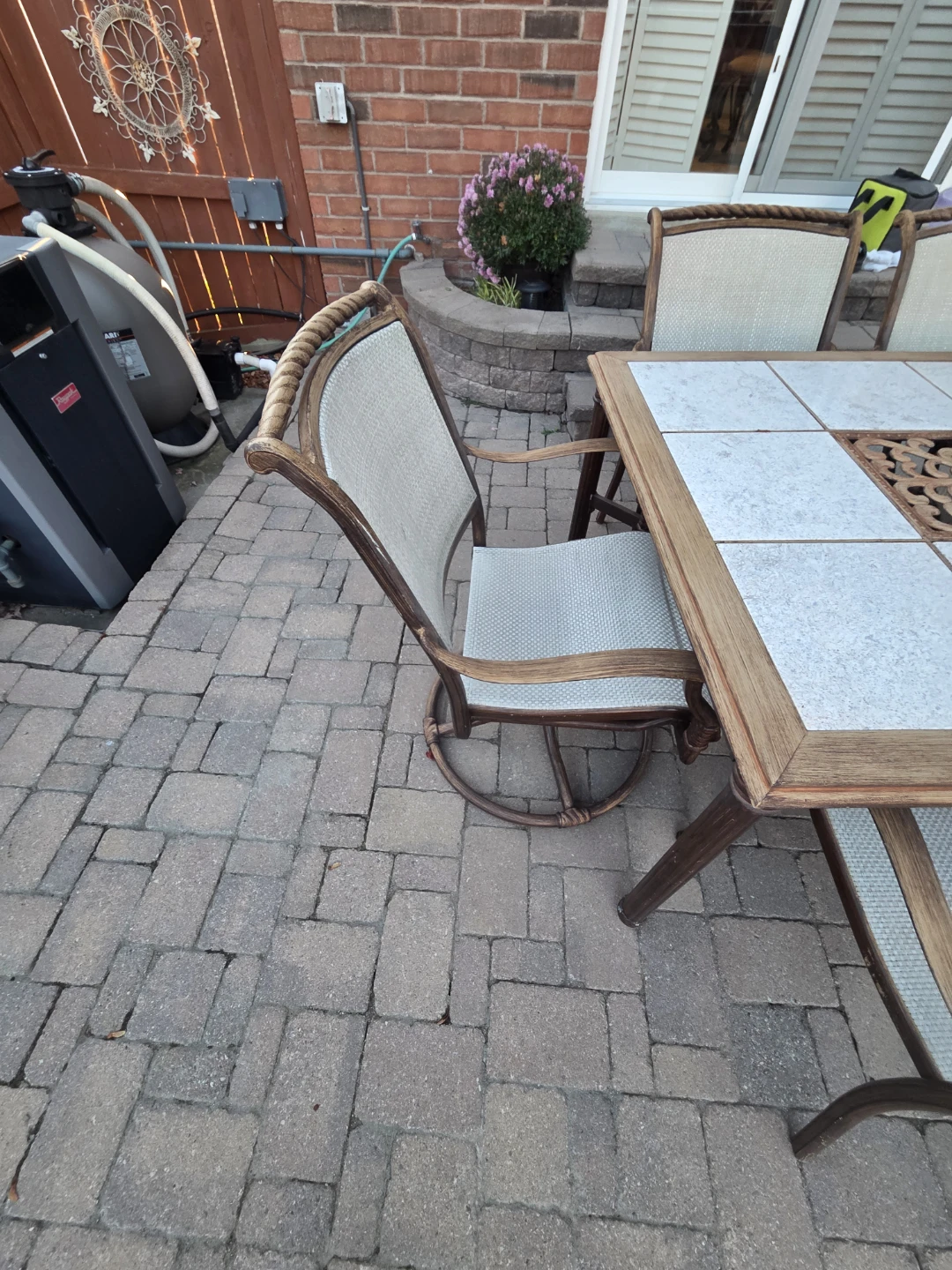 Outdoor Tile Top Dining Table and 6 Chairs - photo 4