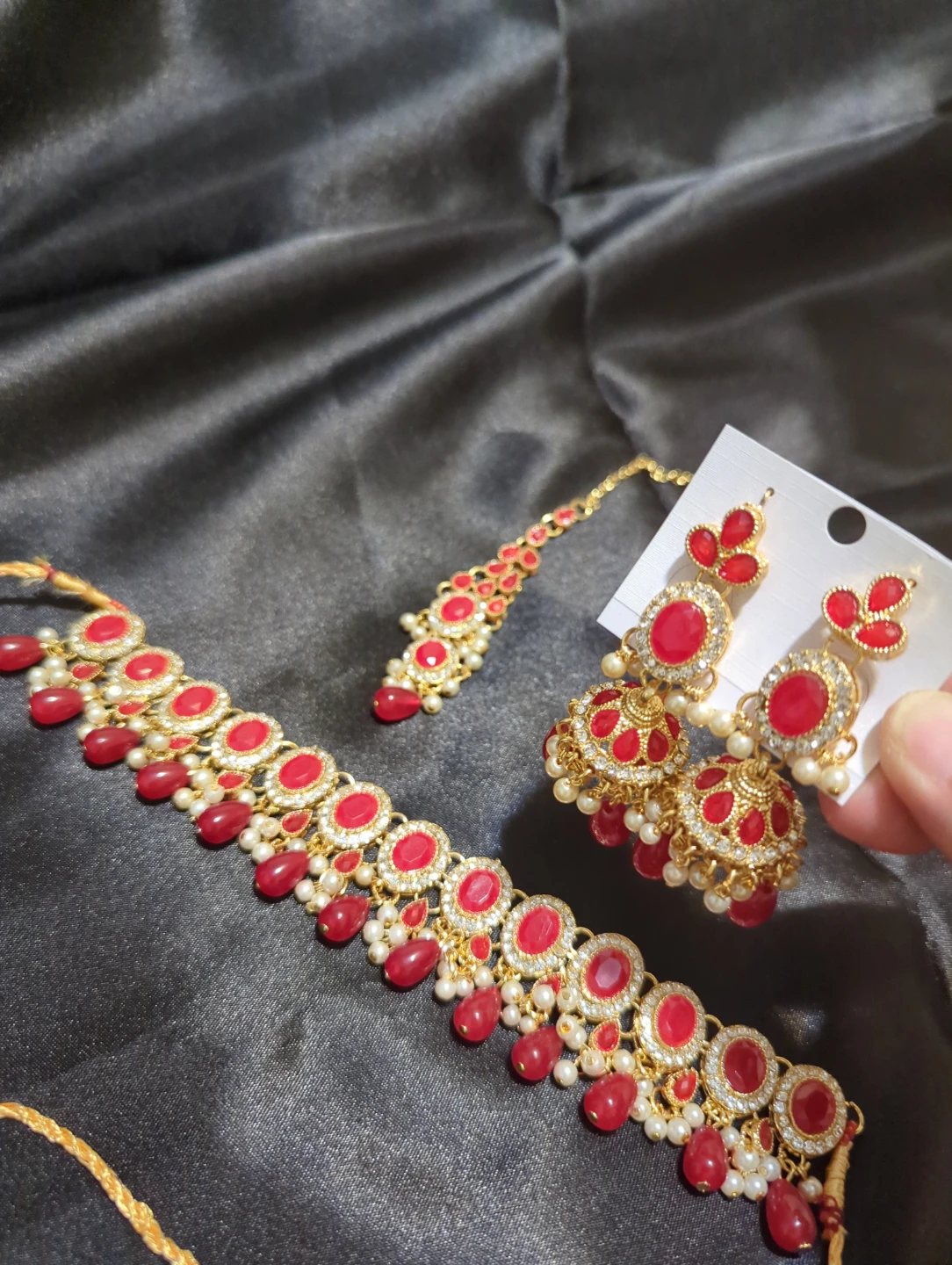 Red and Gold Jewelry Set - photo 2