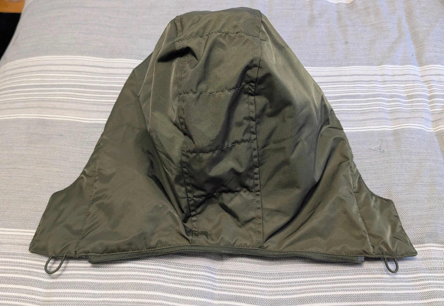 Detachable Olive Green Quilted Kids Hood - photo 2
