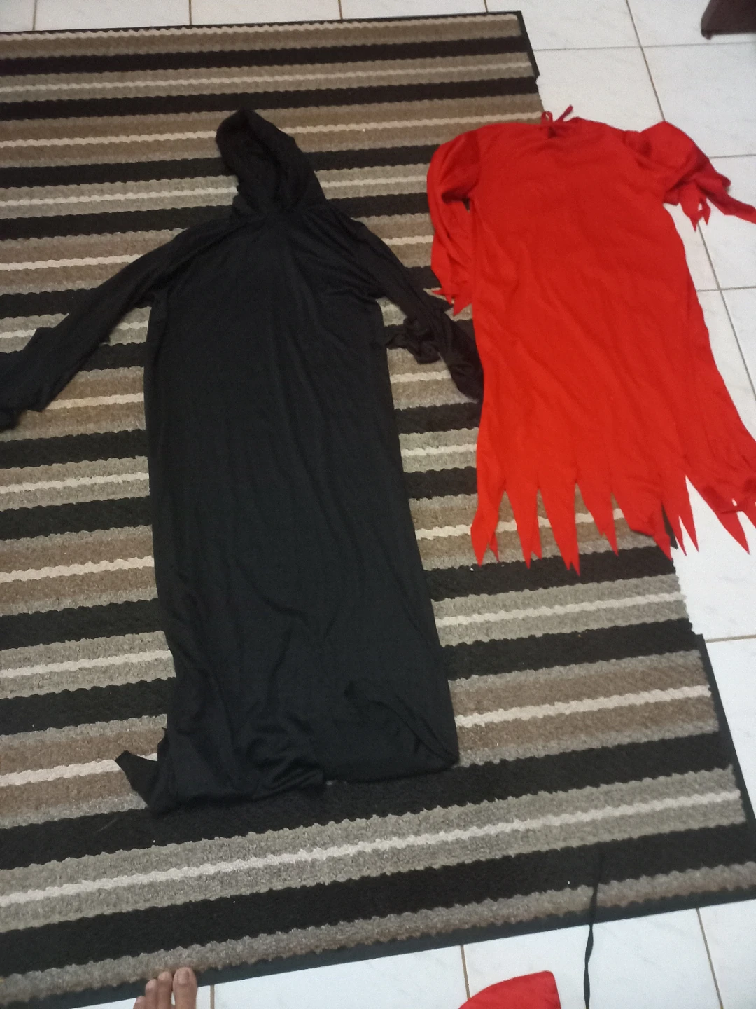 Two Halloween Costumes - Black and Red and one cape - photo 2